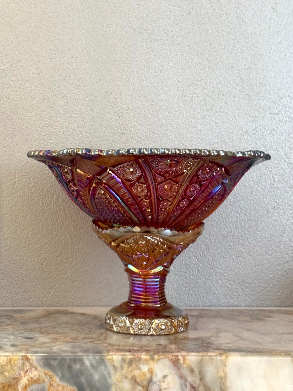 Indiana Glass Iridescent Glass Pedestal Bowl