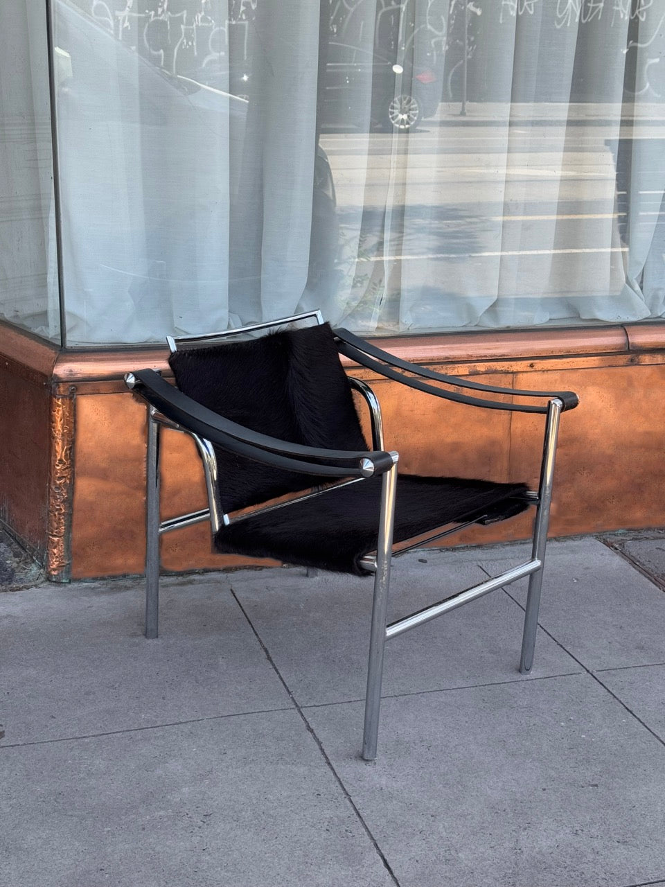 Vintage Reclining Cow Hide Armchair
