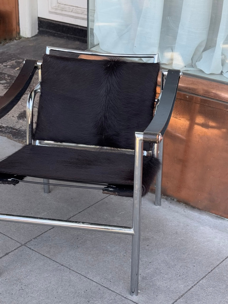 Vintage Reclining Cow Hide Armchair