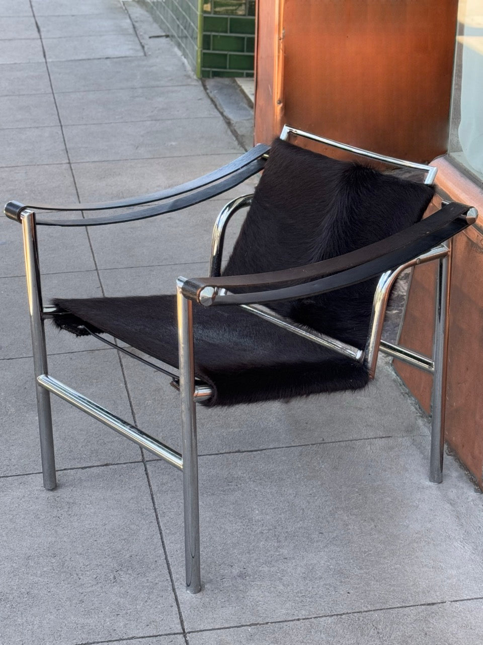 Vintage Reclining Cow Hide Armchair