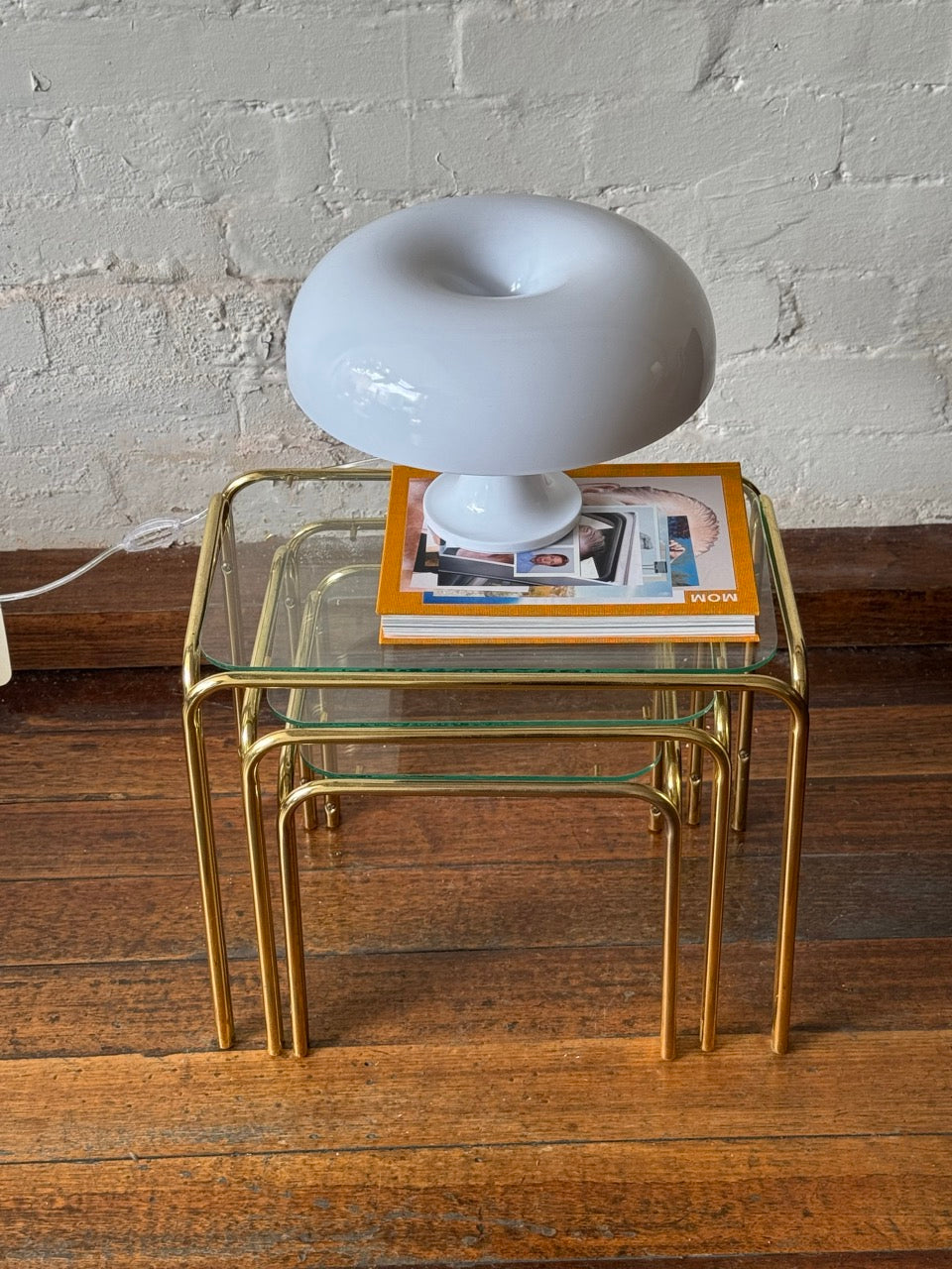 Vintage Brass and Glass Nesting Tables