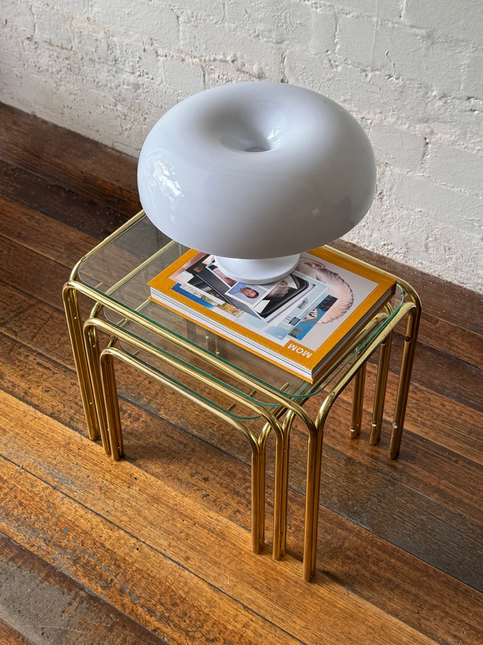 Vintage Brass and Glass Nesting Tables