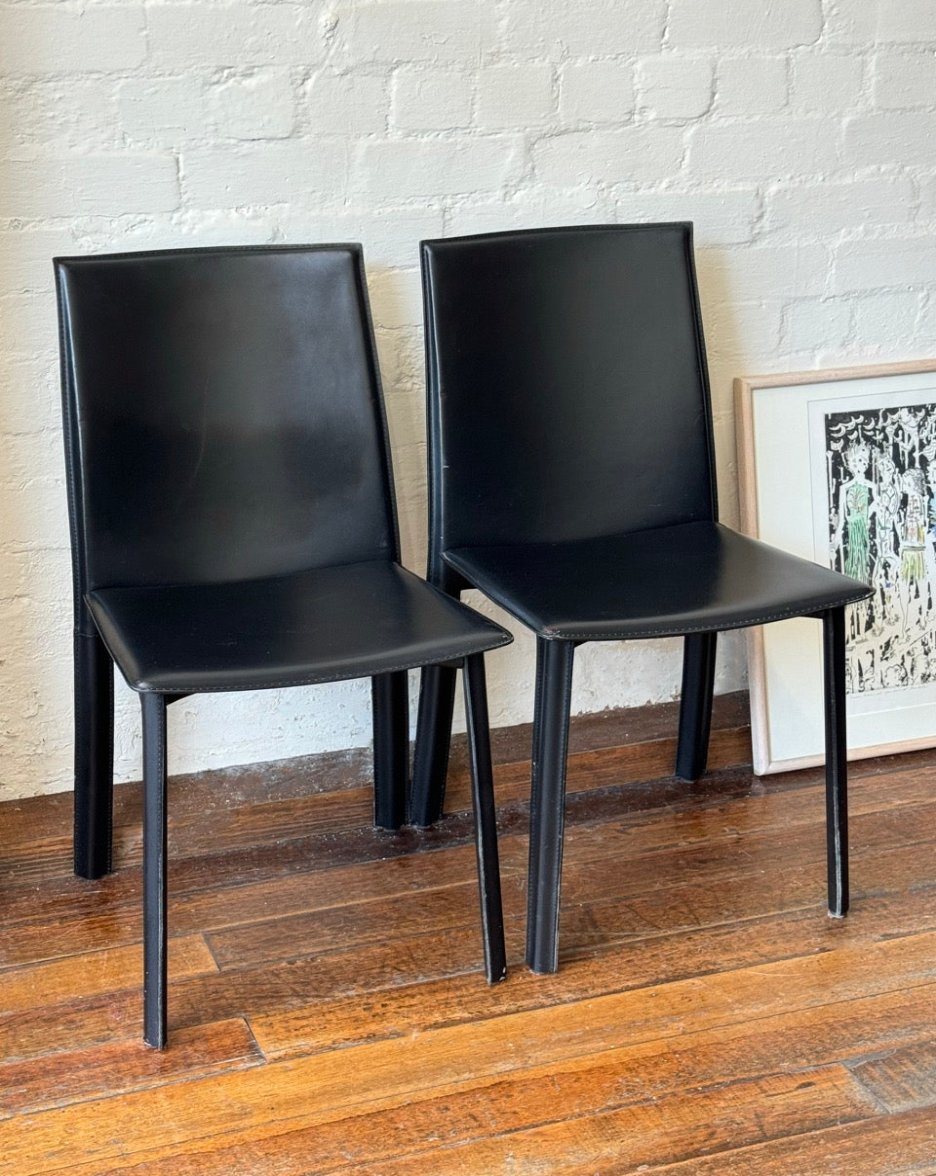 Set of 4 Italian Black Dining Chairs (8 chairs in total)