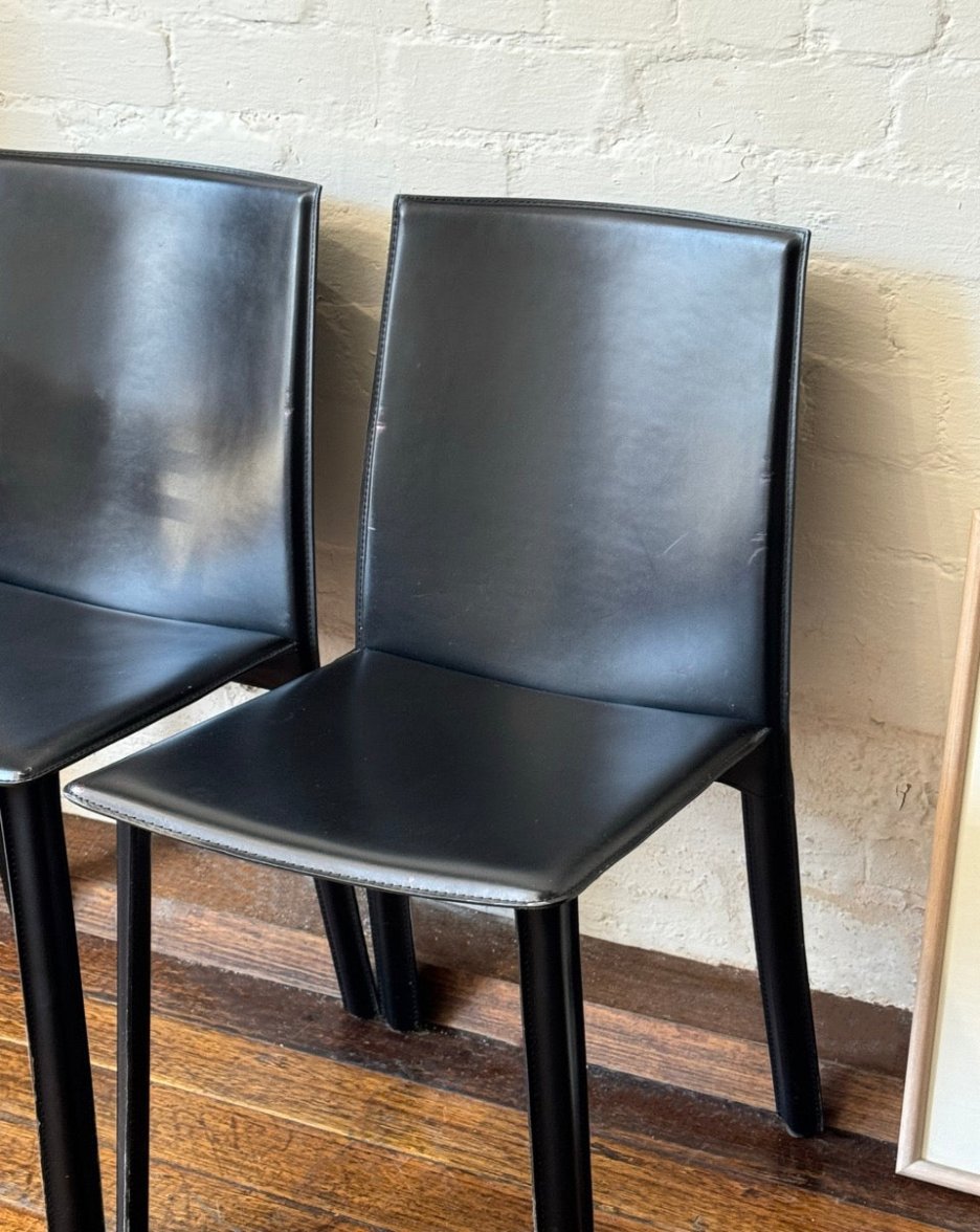 Set of 4 Italian Black Dining Chairs (8 chairs in total)
