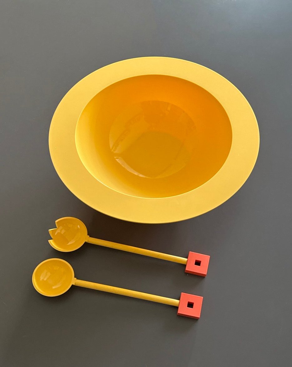 Vintage Alessi Salad Bowl and Servers