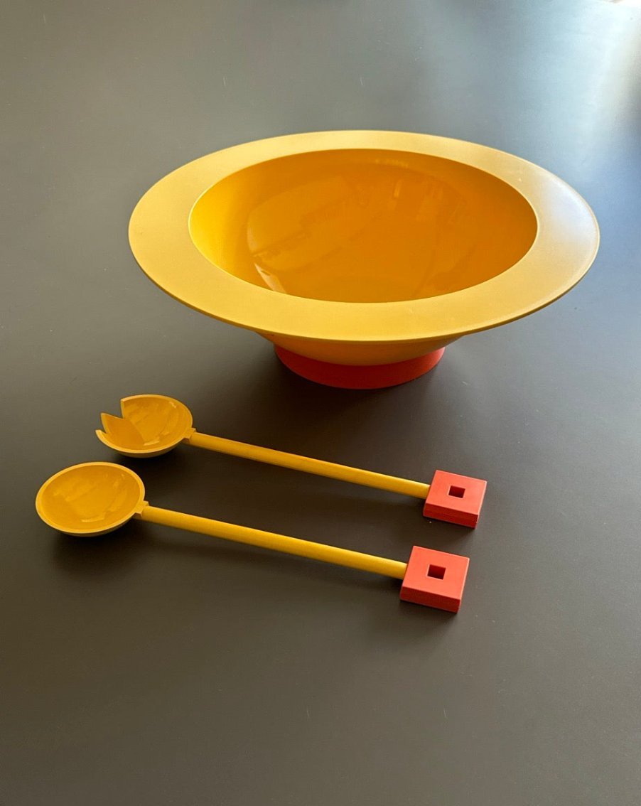 Vintage Alessi Salad Bowl and Servers