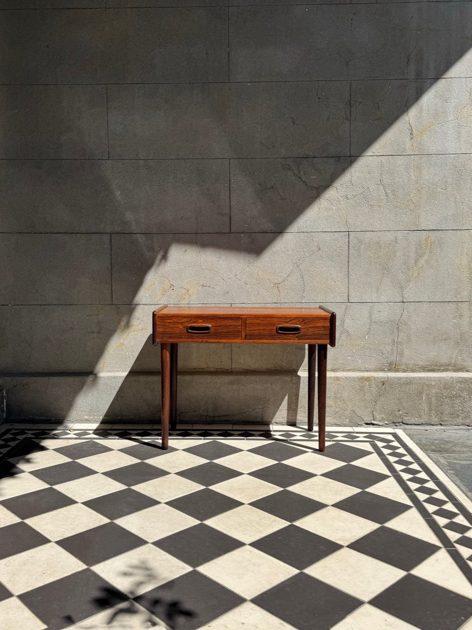 Danish Rosewood Side Table with Drawers