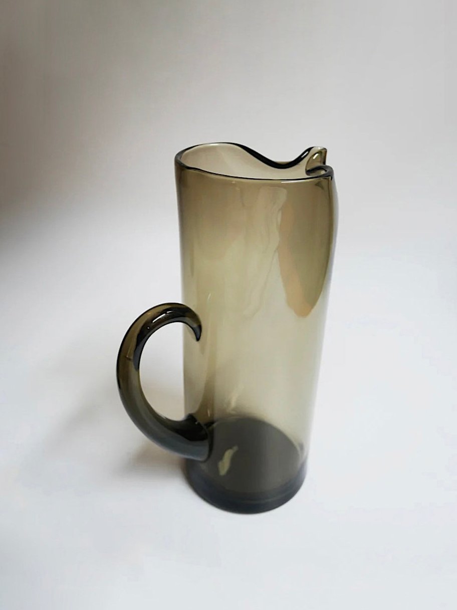 Vintage Smoked Glass Water Jug