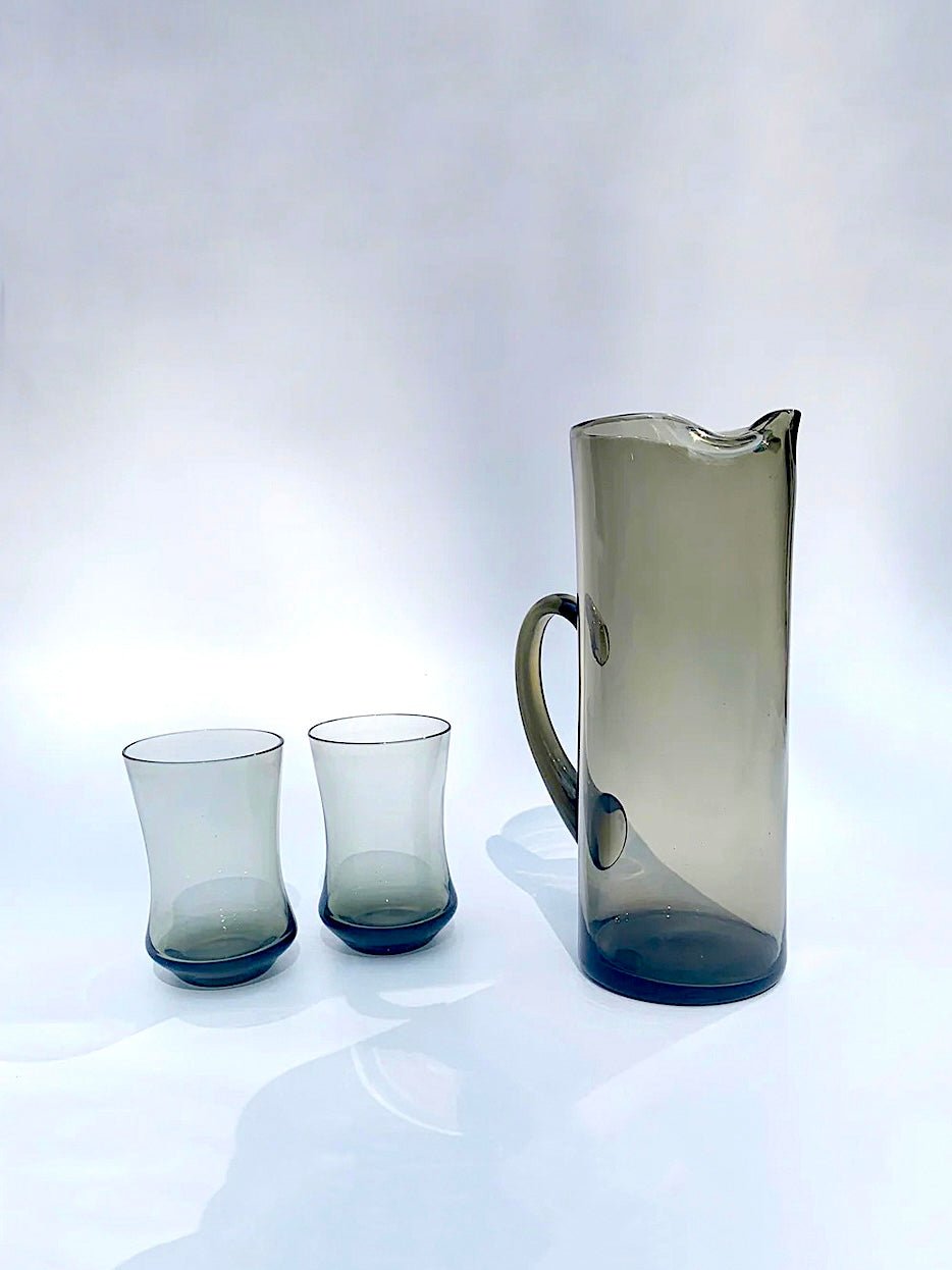 Vintage Smoked Glass Water Jug