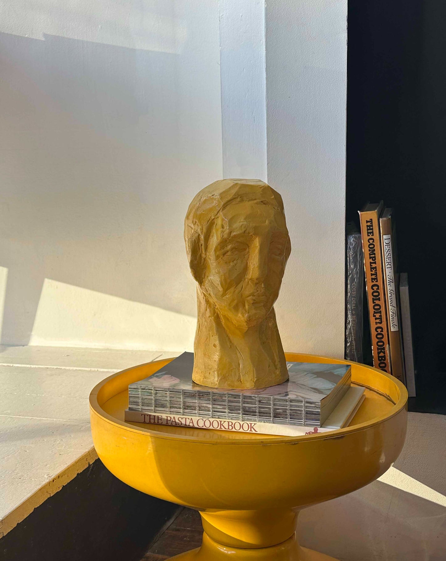 Yellow Head Sculpture by Juyeon Ceramics