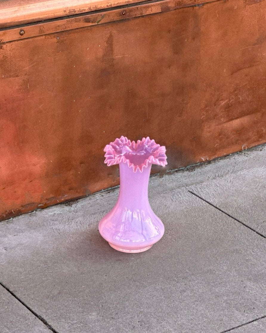 Pink Opalescent Glass Vase