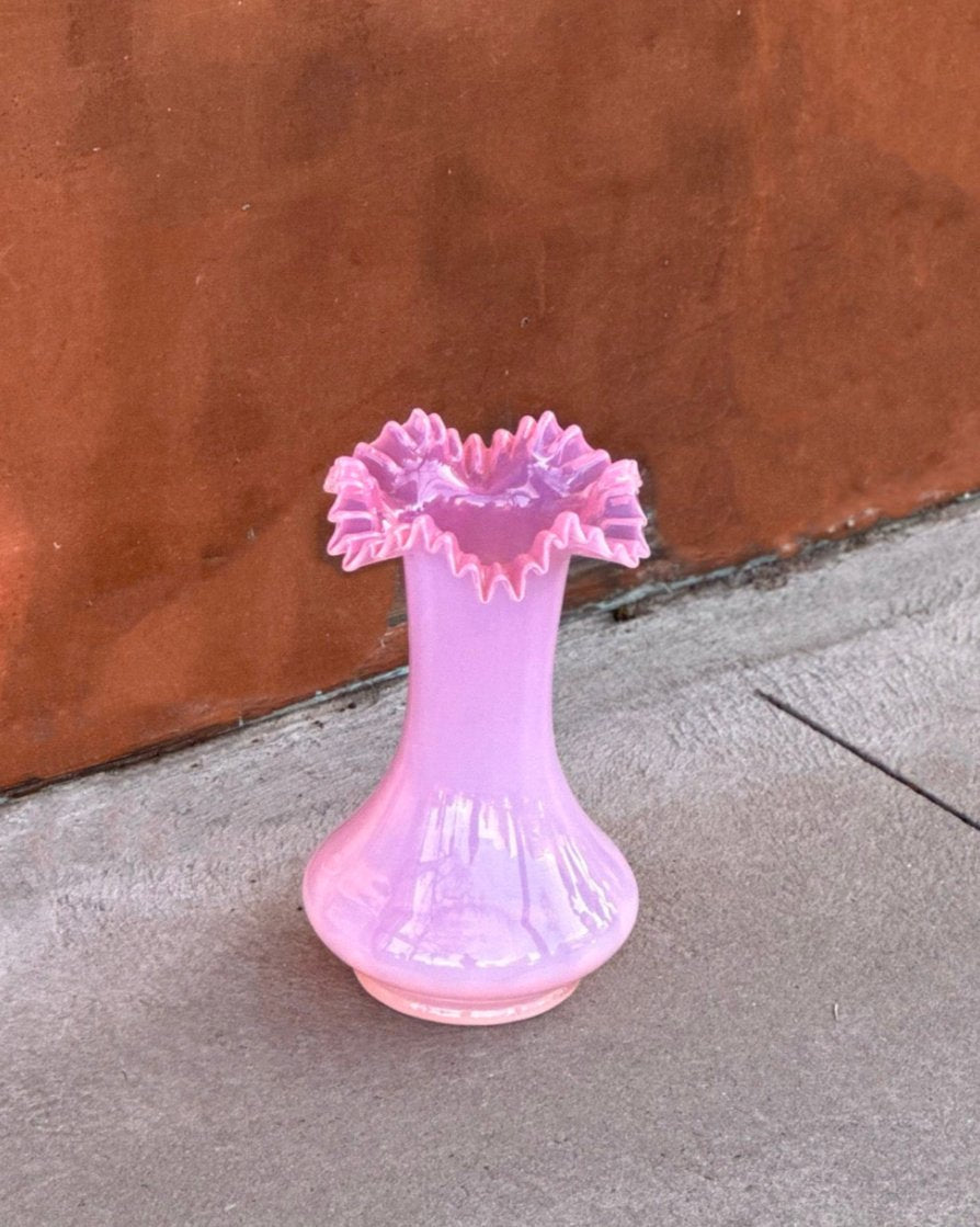 Pink Opalescent Glass Vase