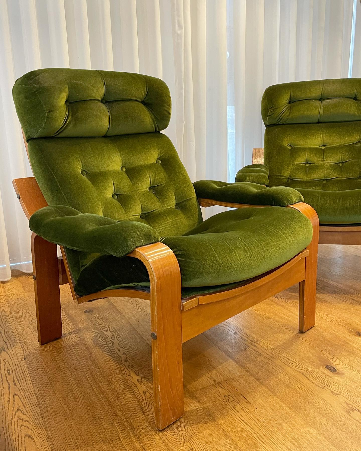 Danish Deluxe Green Velvet Armchair