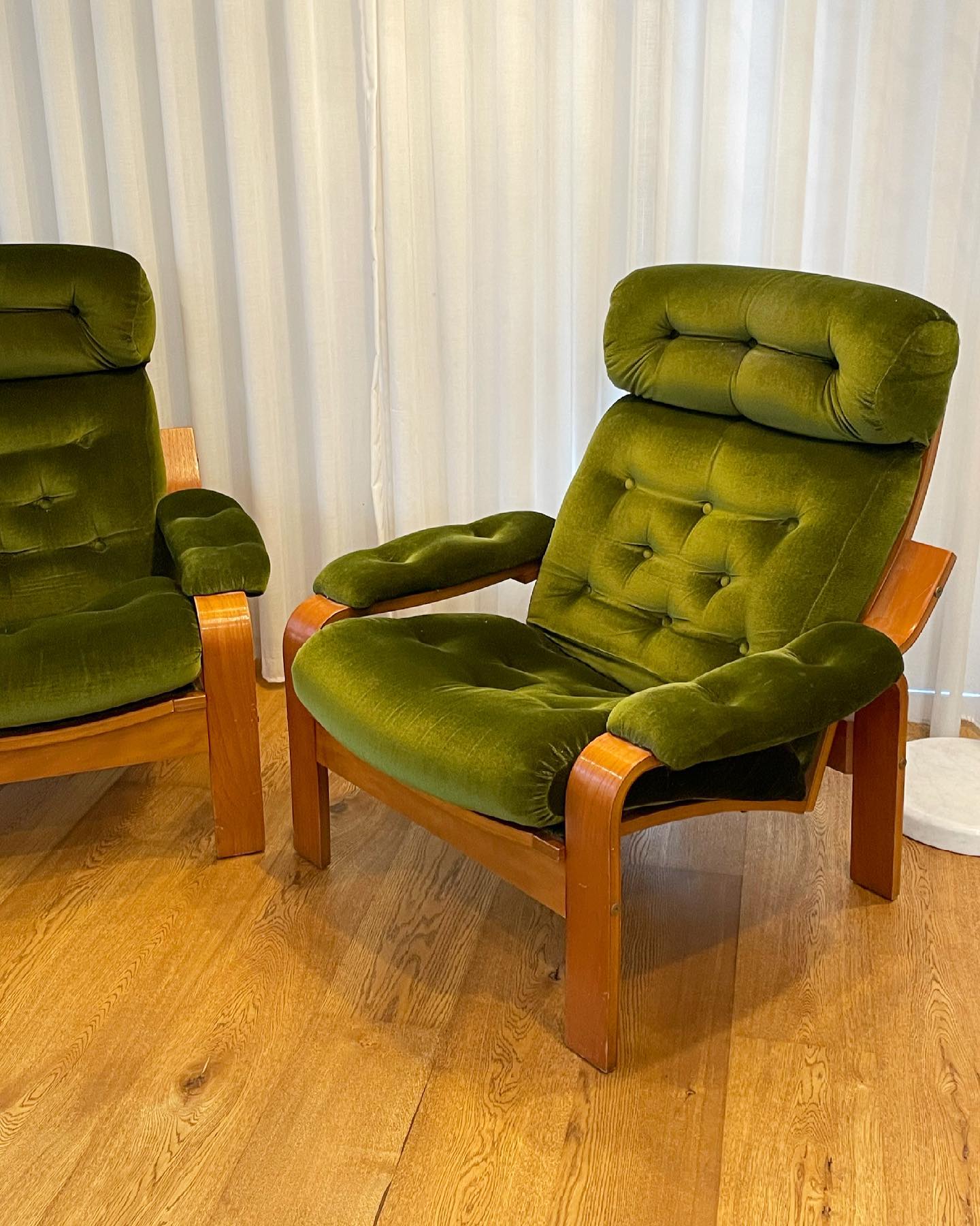 Danish Deluxe Green Velvet Armchair