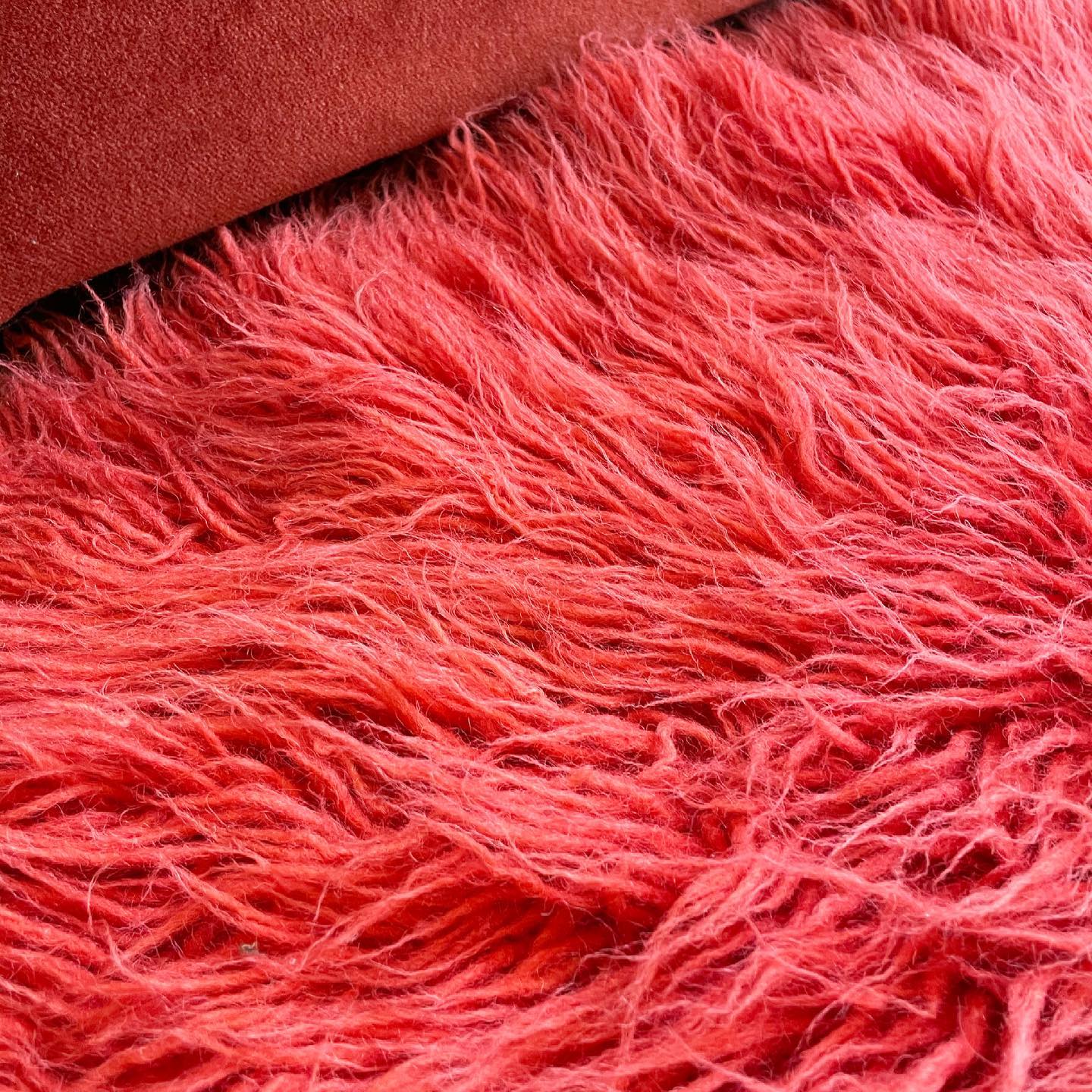 Watermelon Flokati Rug
