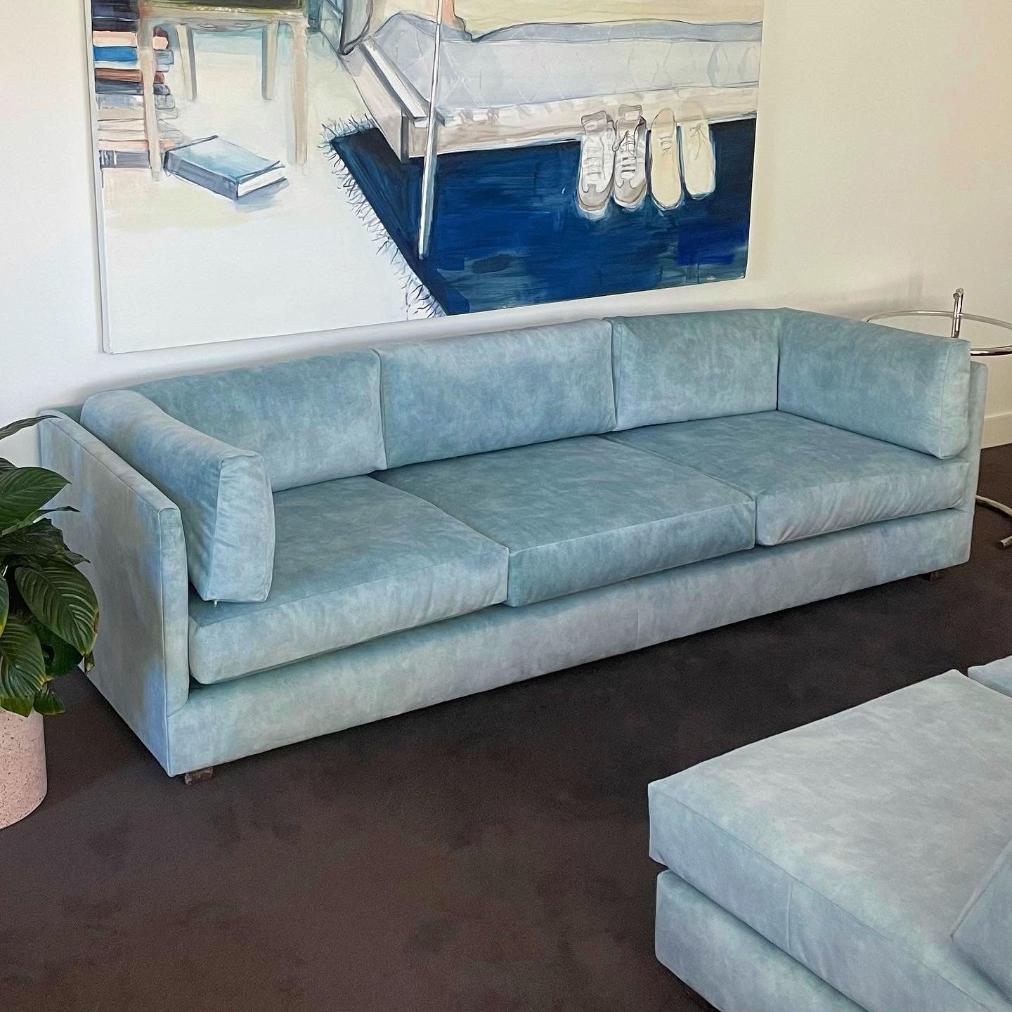 Powder Blue Velvet Lounge