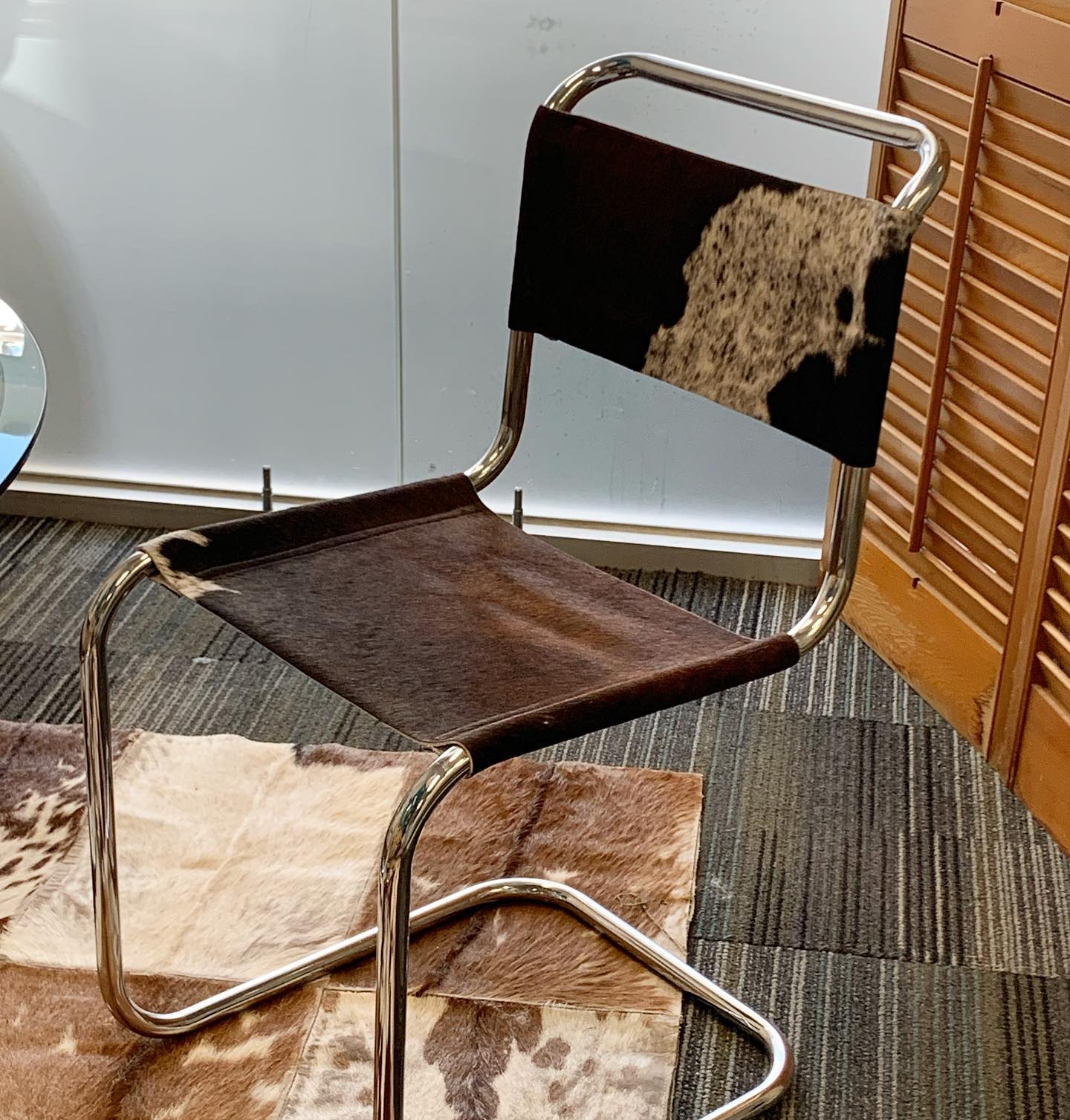 Cowhide Cantilever Chair