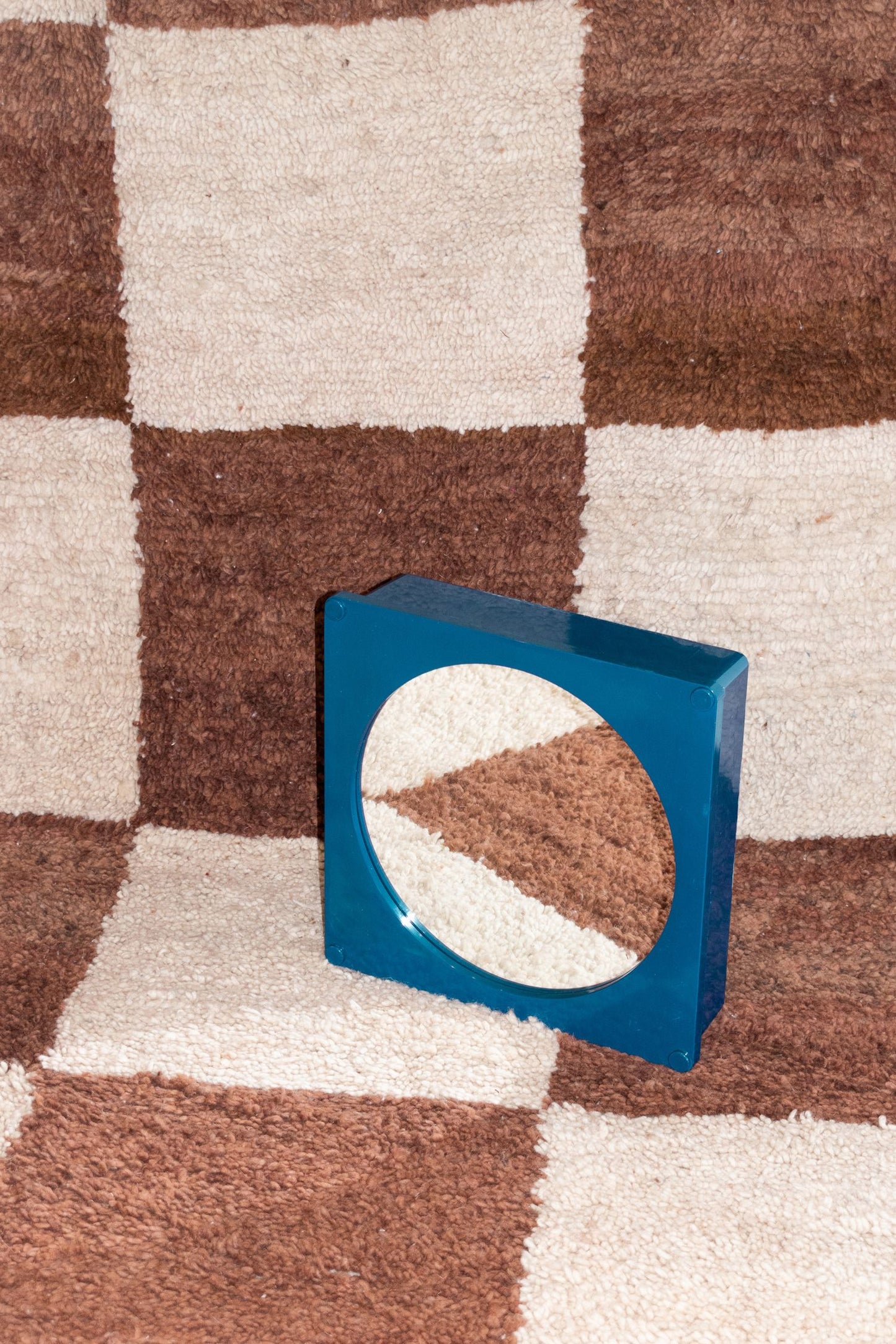 DIDI & DORA CHECKERED RUG in Brown