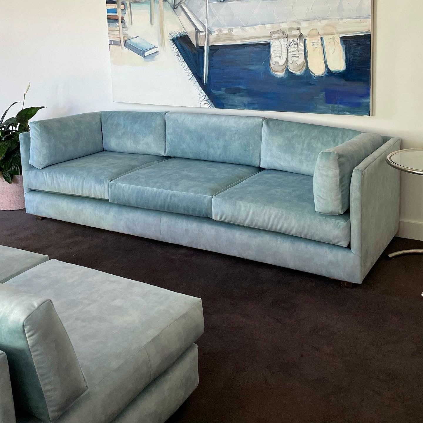 Powder Blue Velvet Lounge