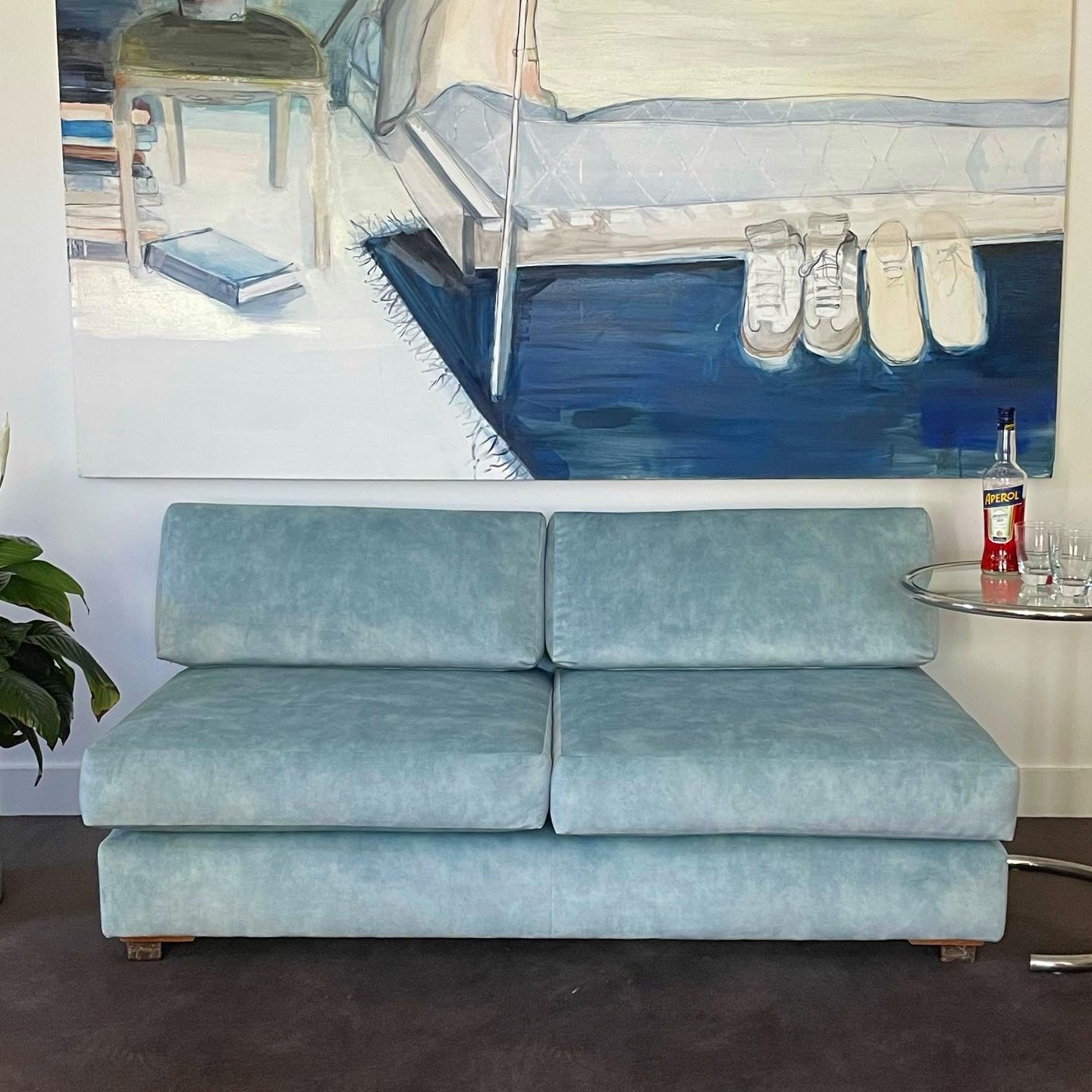 Powder Blue Velvet Lounge