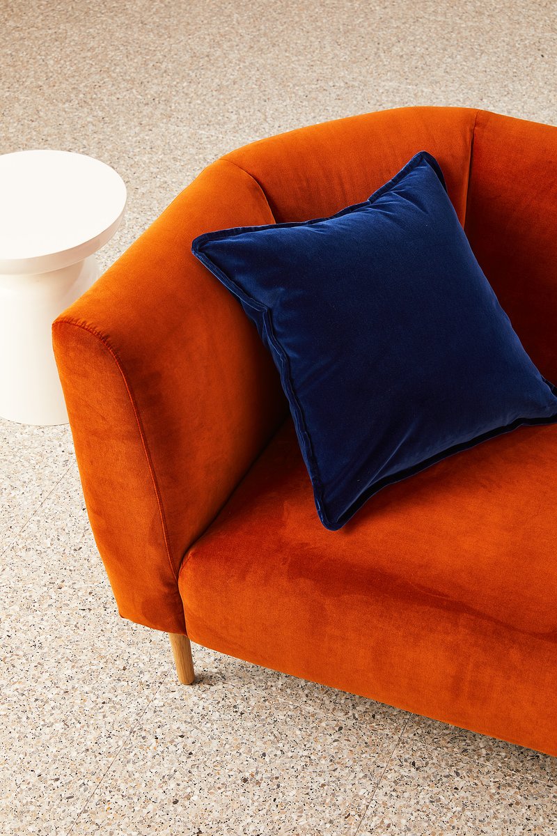 Velvet Cushion - Midnight Blue