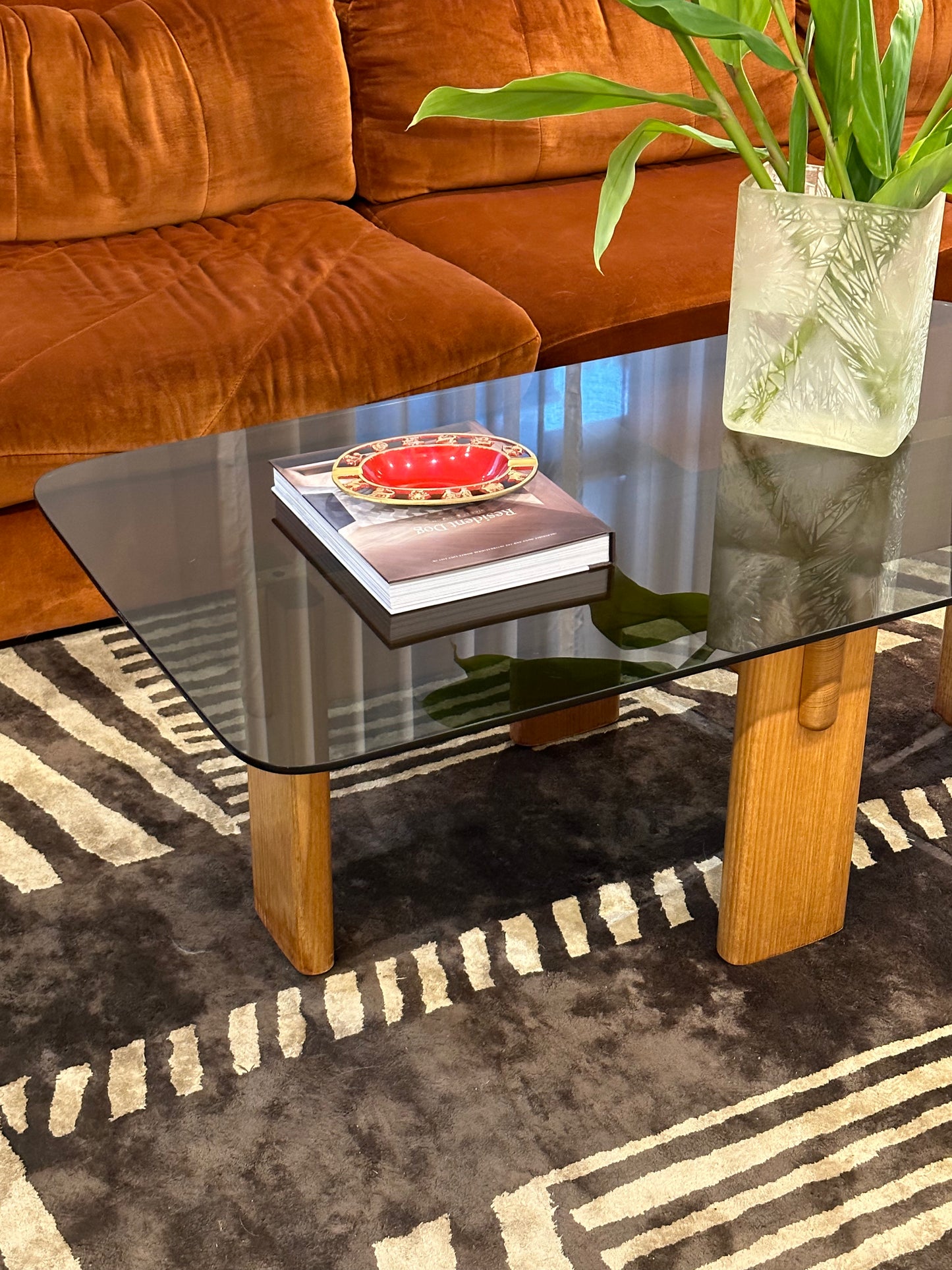 Smoked Glass Coffee Table by Kalmar