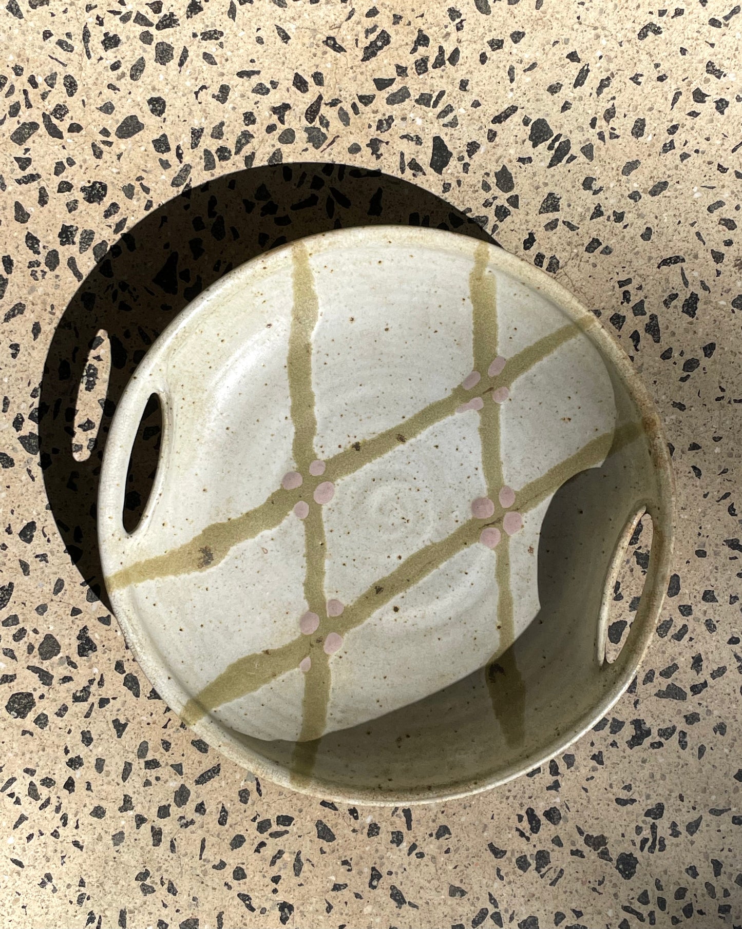 Large Cream Glazed Earthenware Dish