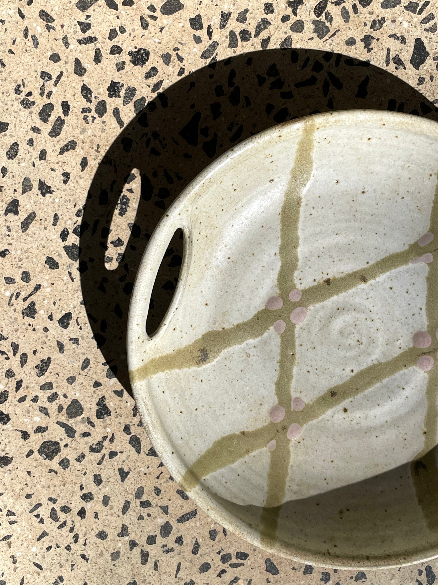 Large Cream Glazed Earthenware Dish