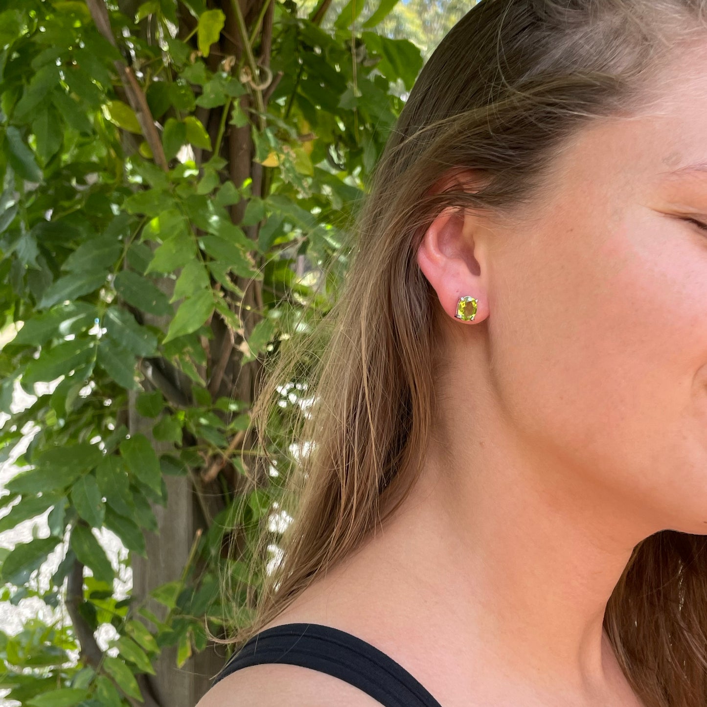 Princess Peridot Stud Earrings