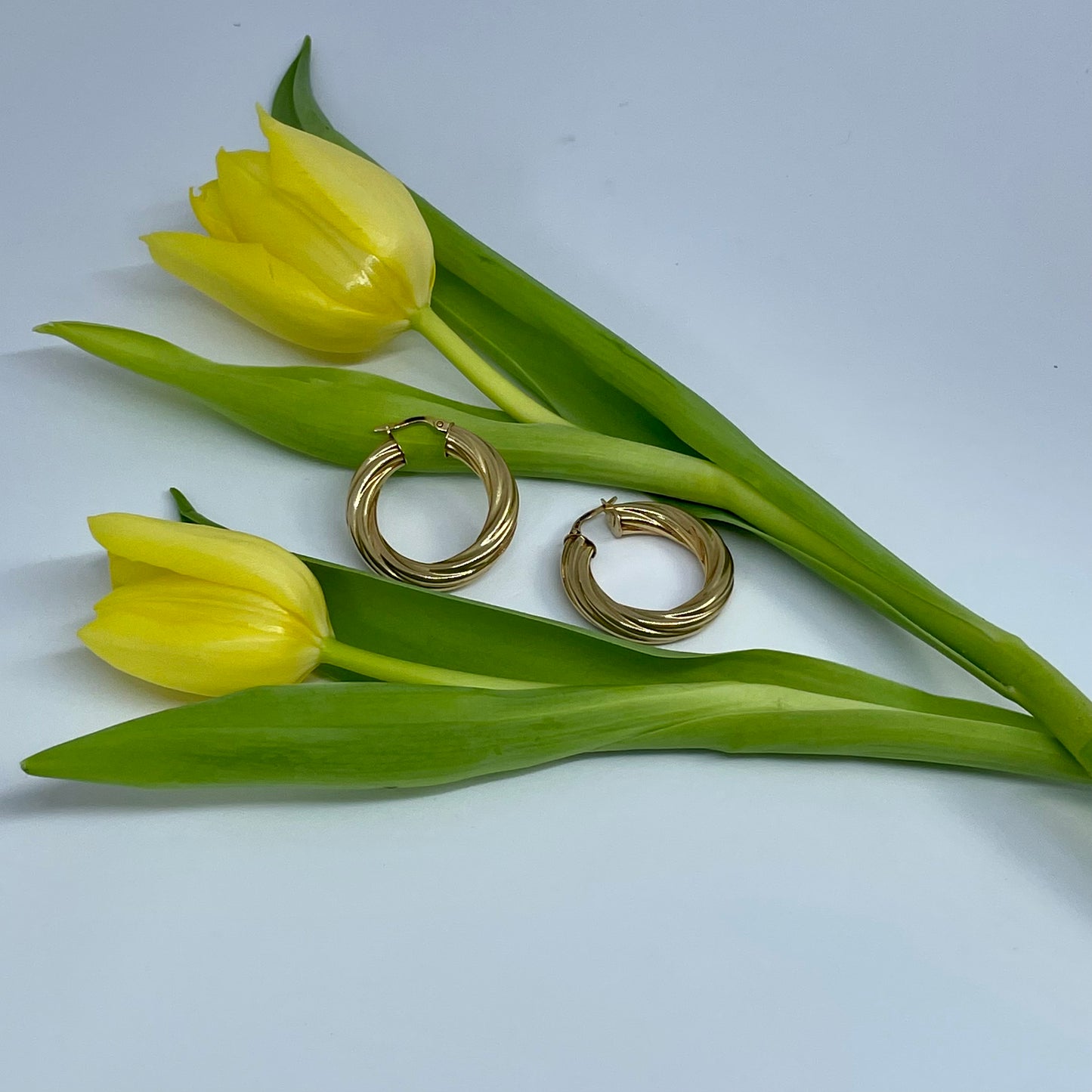 9CT Gold Twist Hoop Earrings