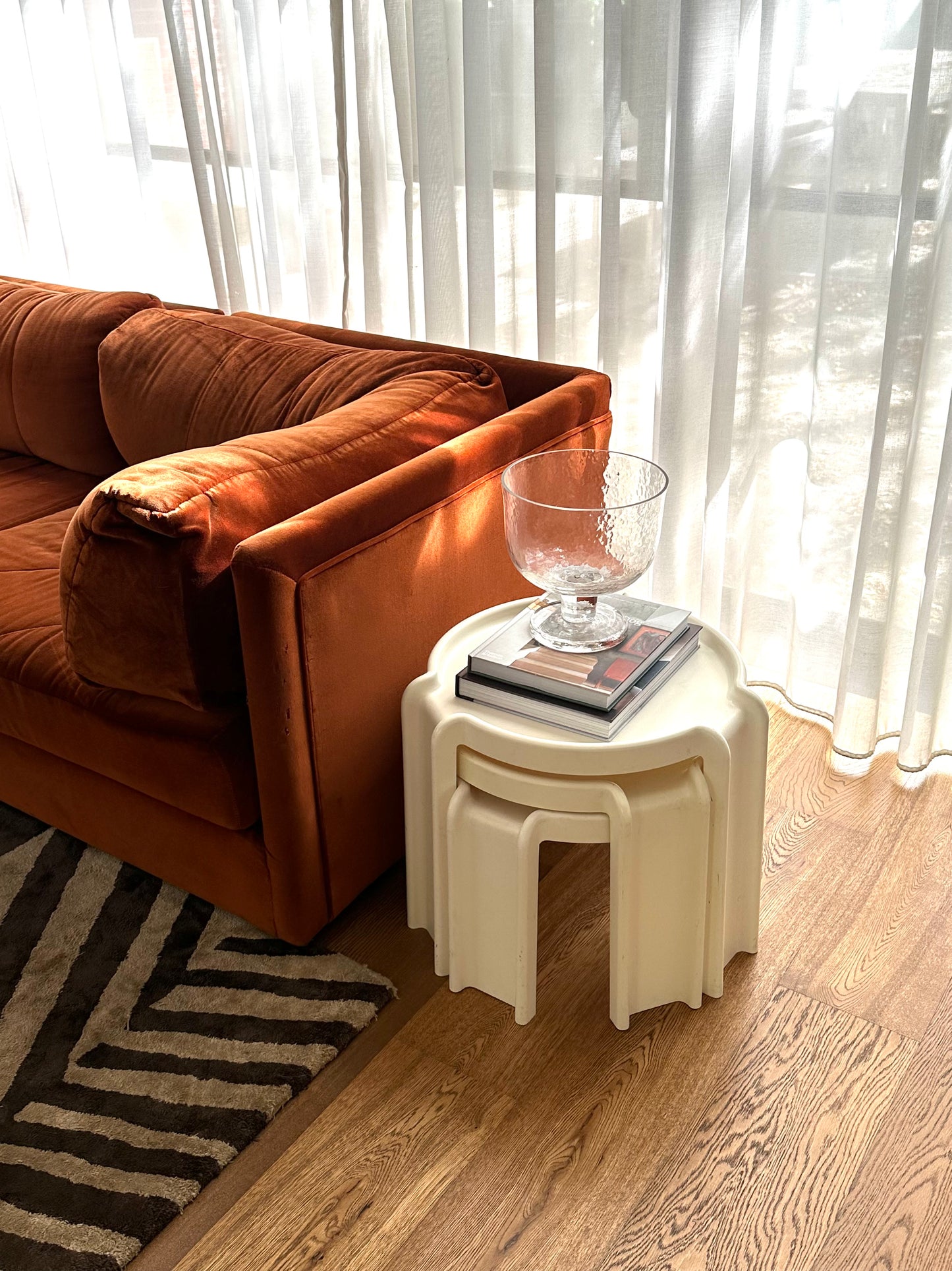 Kartell Nesting Tables in cream