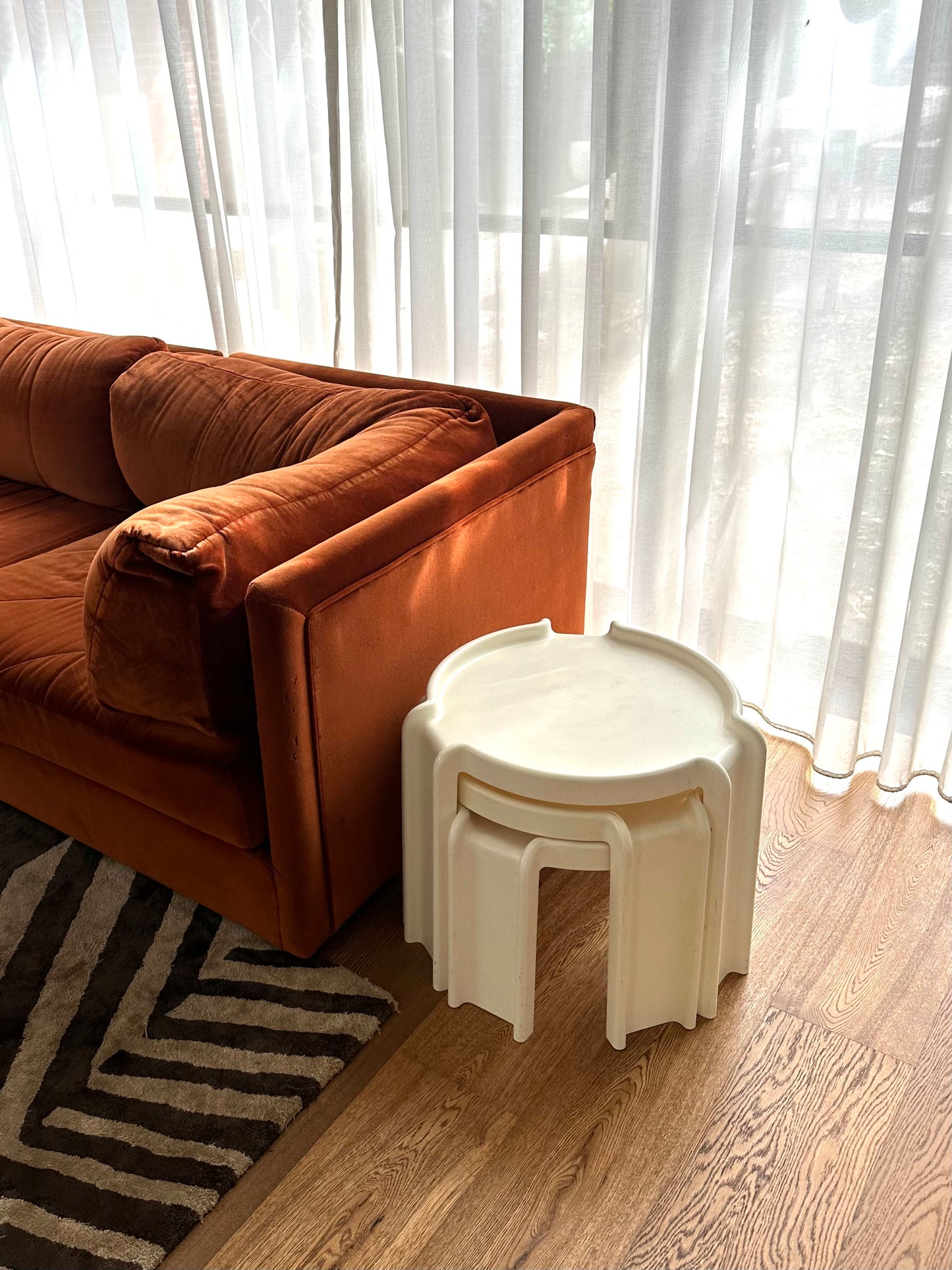 Kartell Nesting Tables in cream