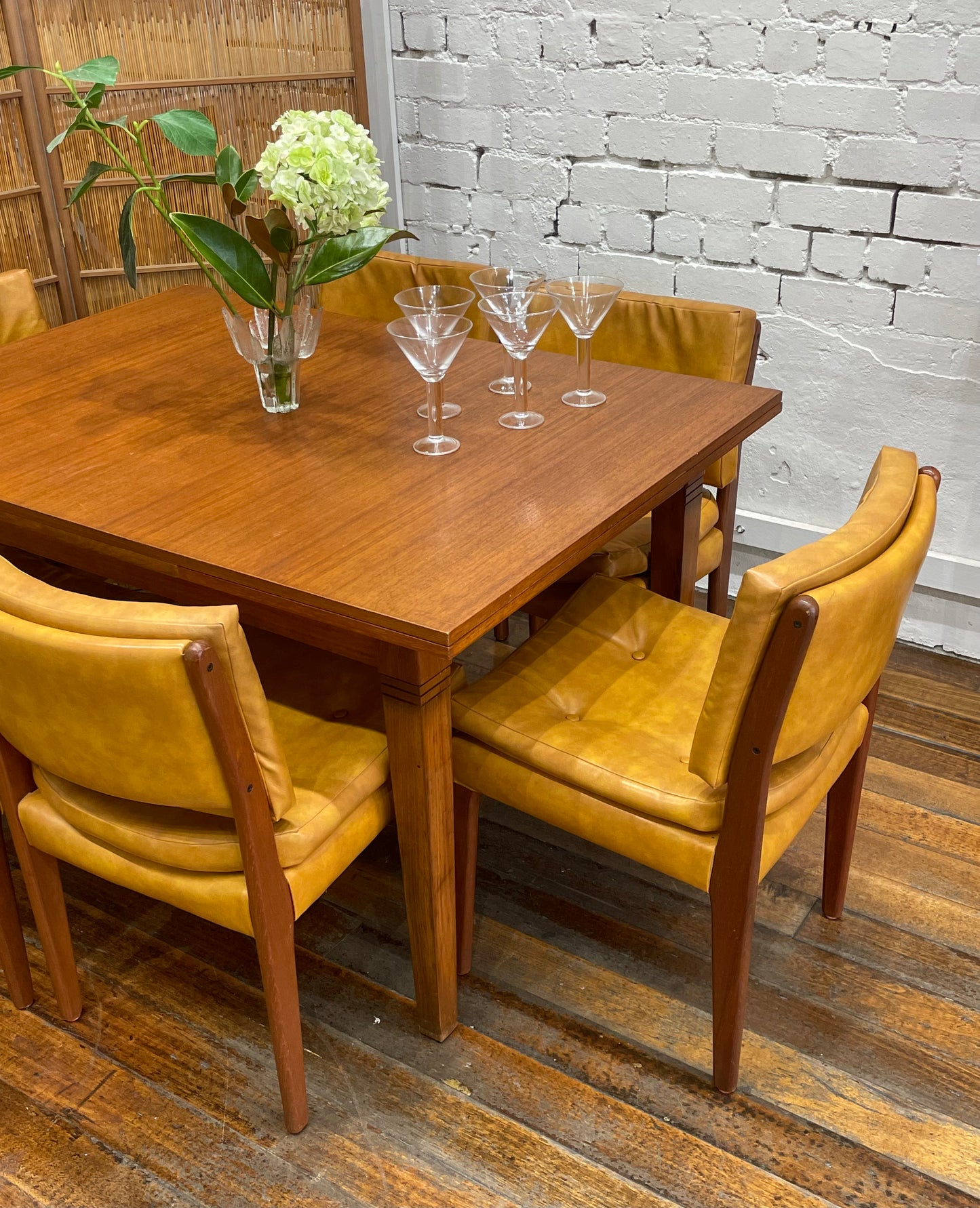 Seven Piece Vintage Teak Dining Setting