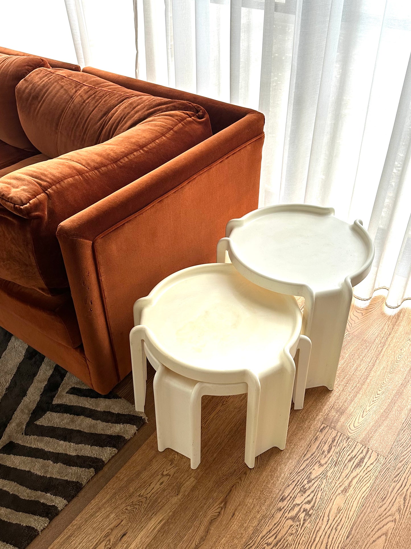 Kartell Nesting Tables in cream