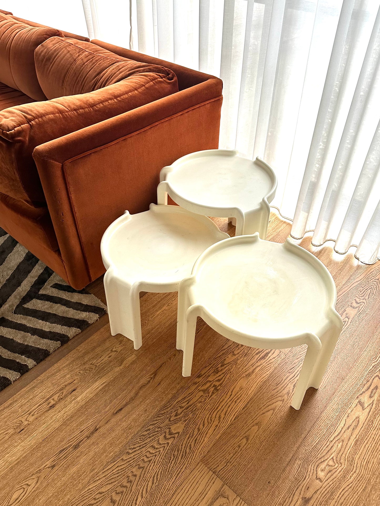 Kartell Nesting Tables in cream