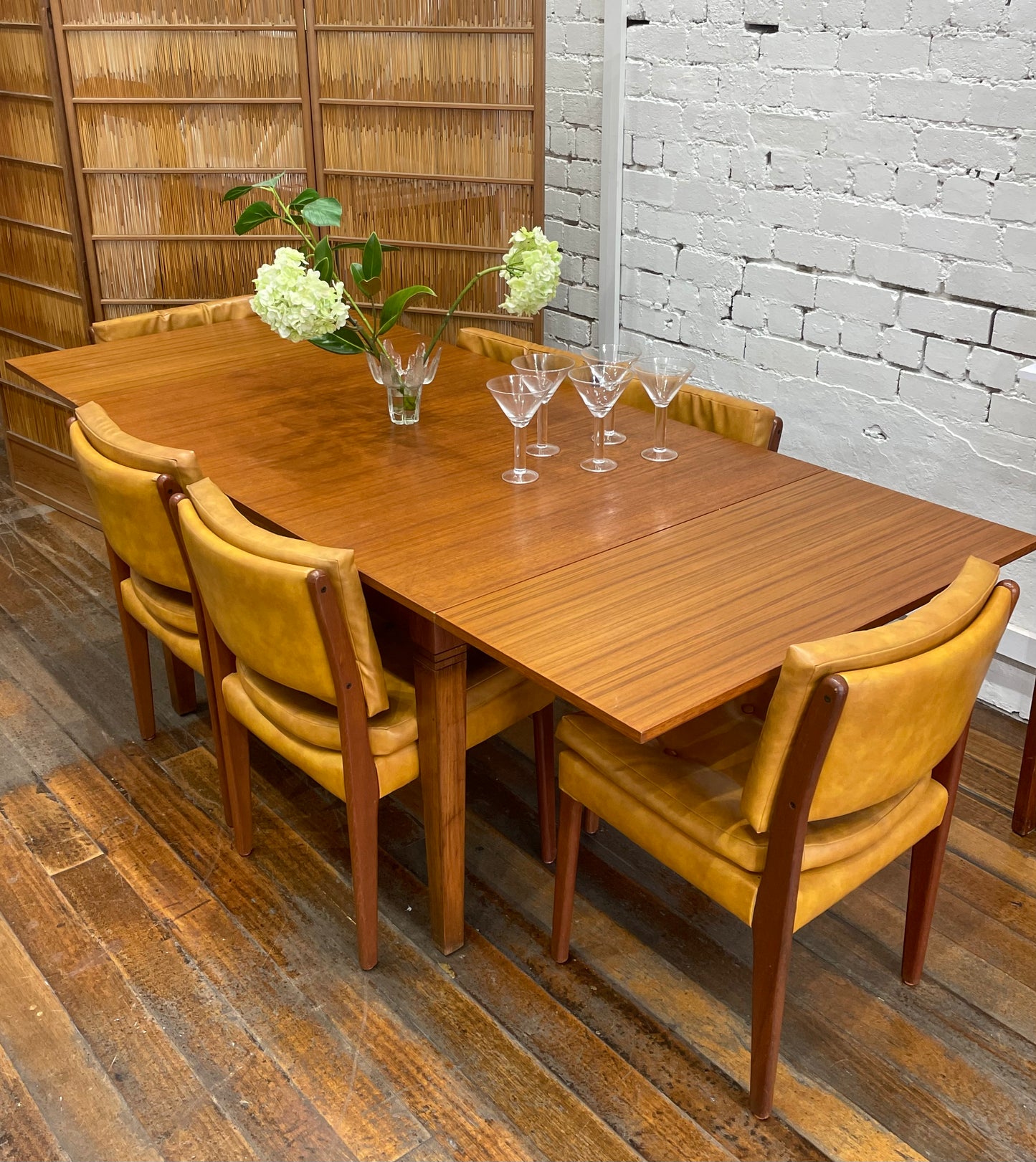Seven Piece Vintage Teak Dining Setting