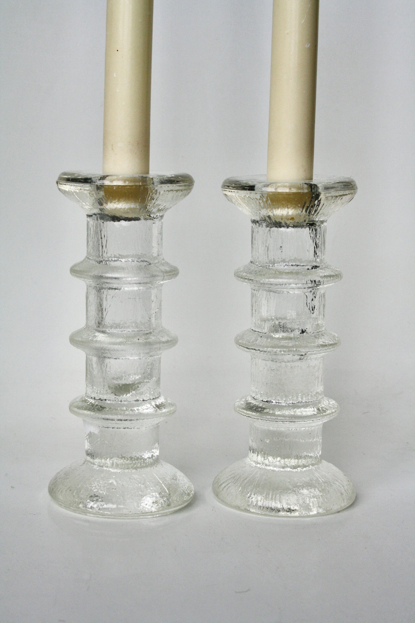 Glass Pair of Festivo Candleholder