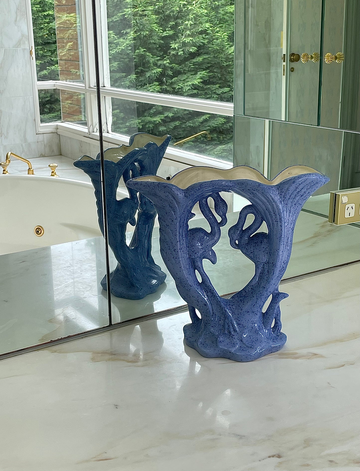 Double Tier Stork Vase