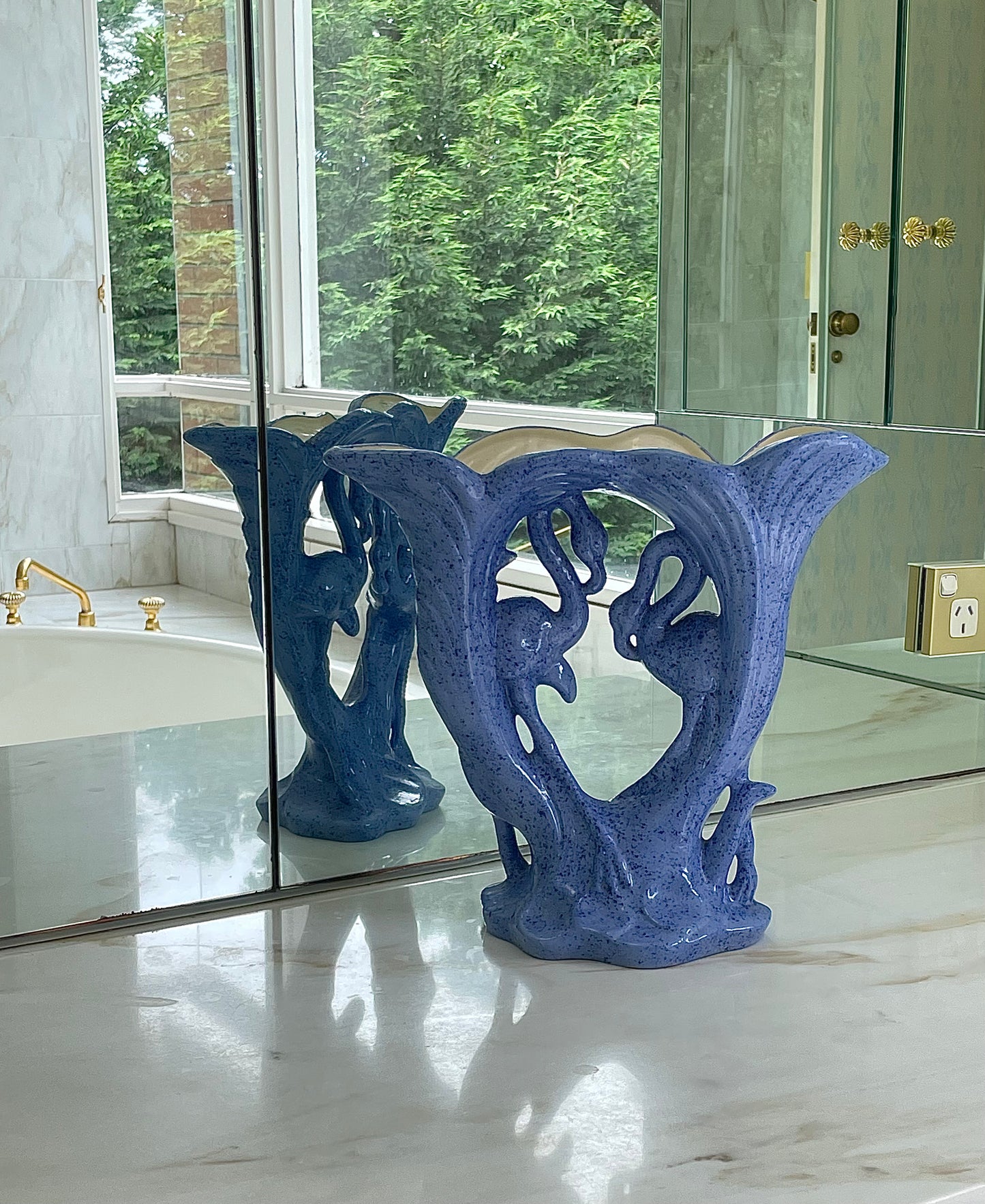 Double Tier Stork Vase