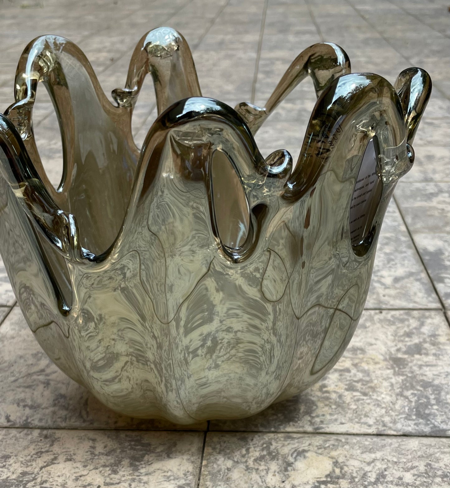 Murano White Crystal Bowl