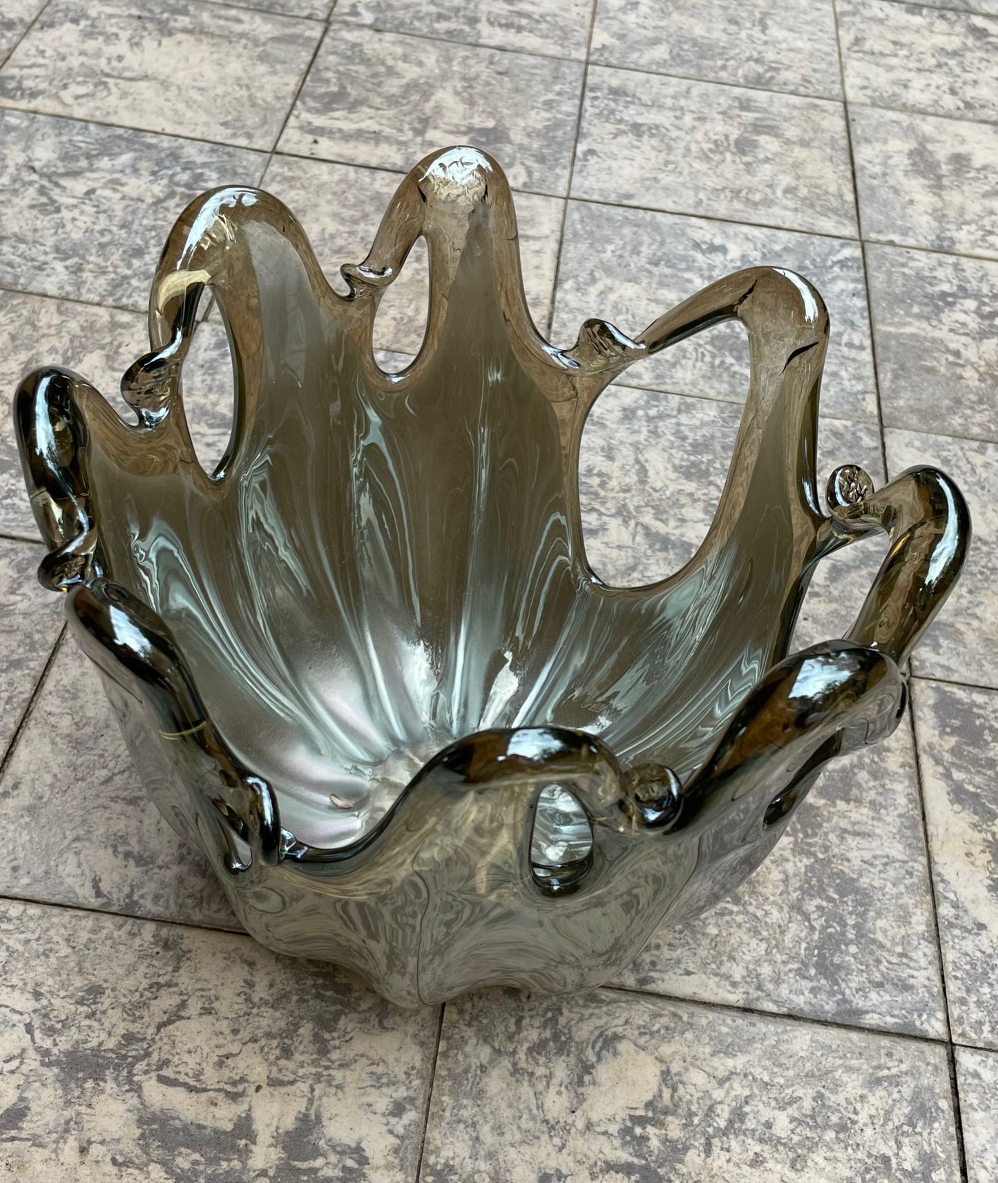 Murano White Crystal Bowl