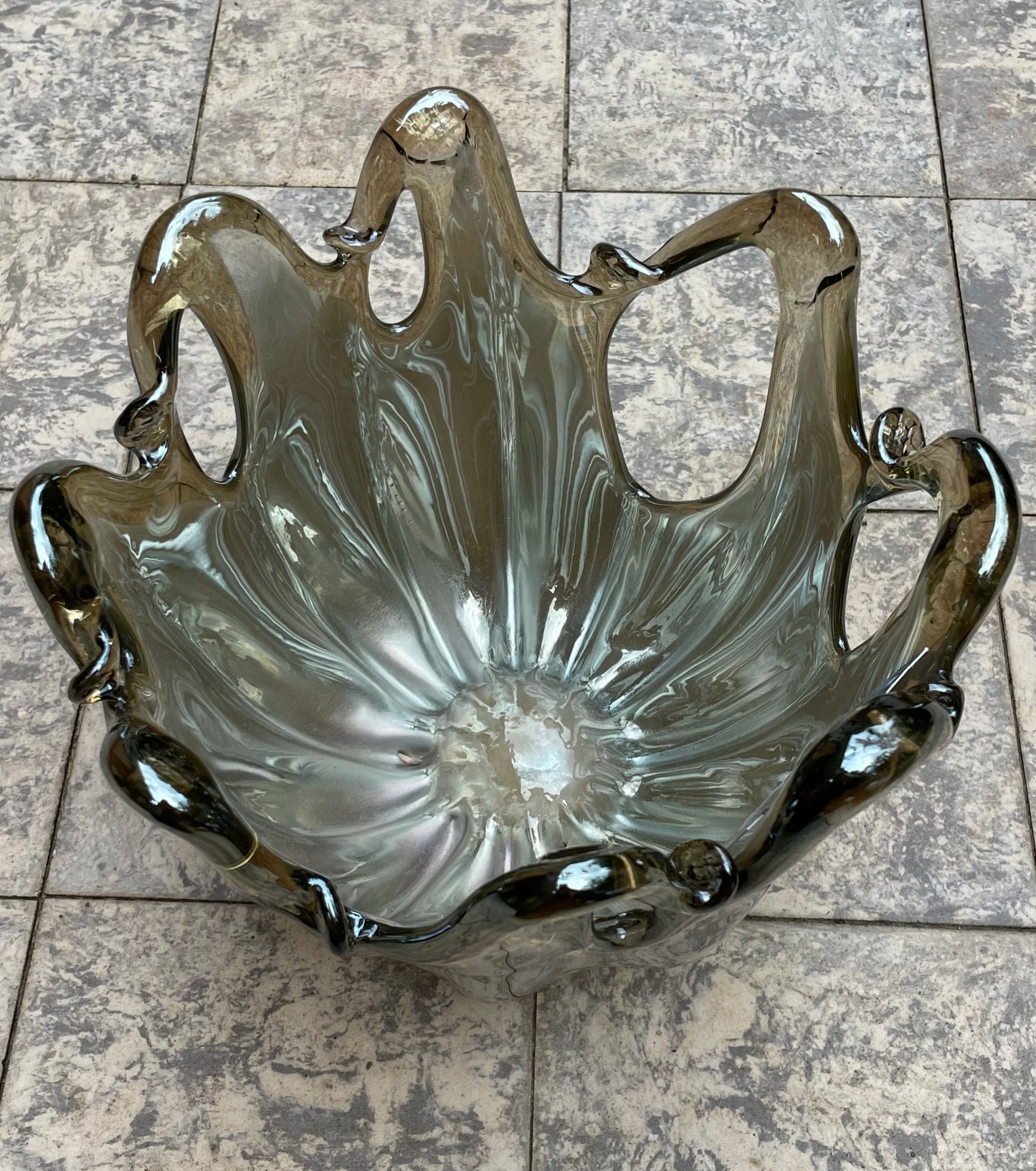 Murano White Crystal Bowl