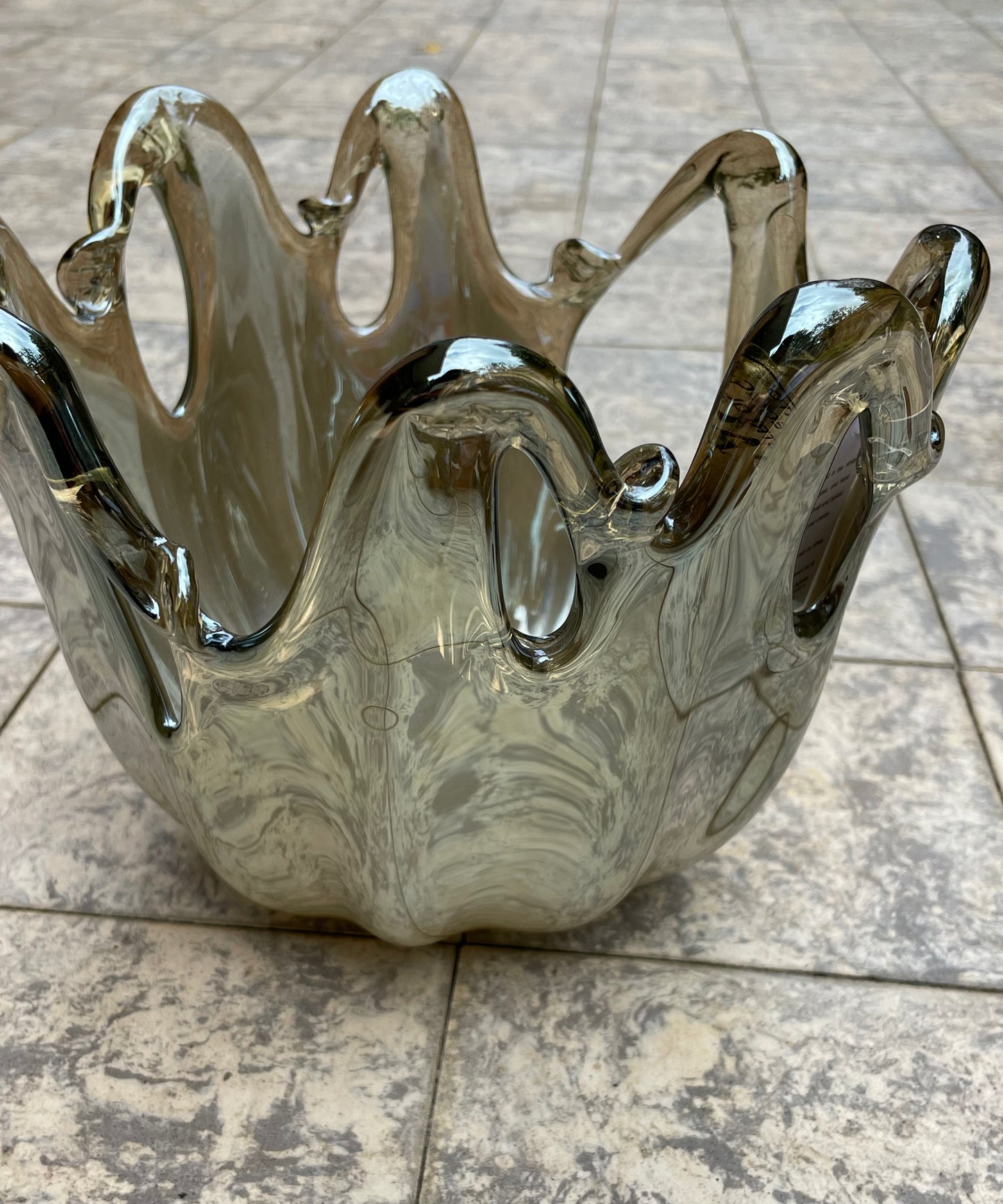 Murano White Crystal Bowl