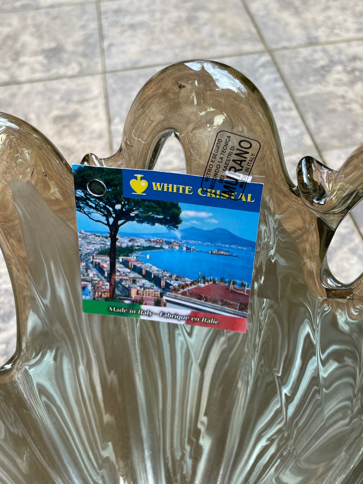 Murano White Crystal Bowl