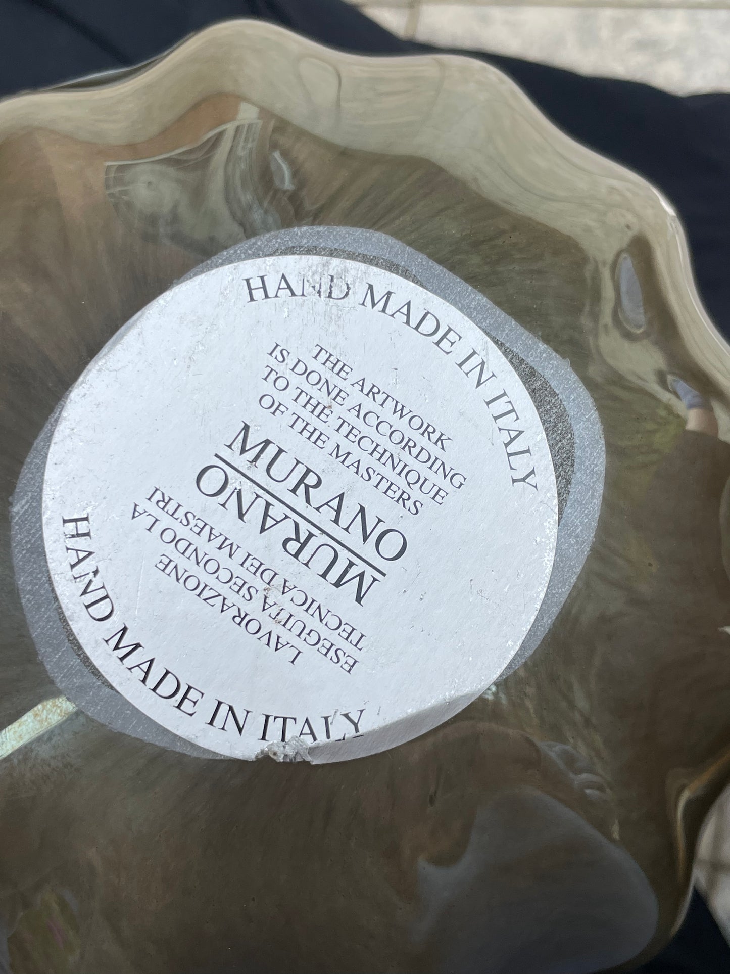Murano White Crystal Bowl