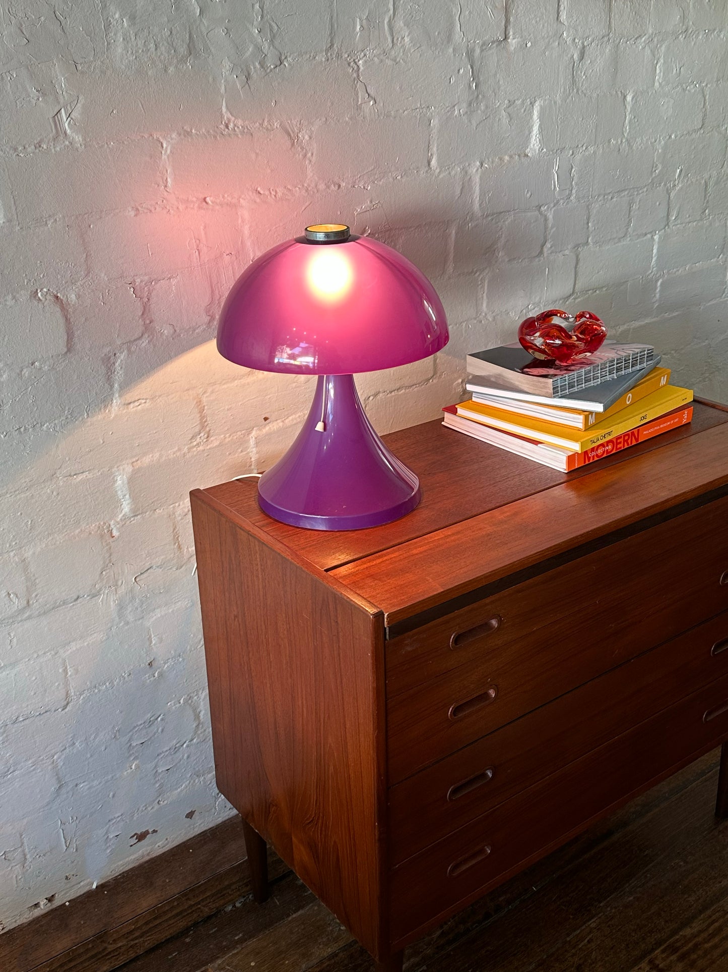 Purple Plastic Mushroom Lamp