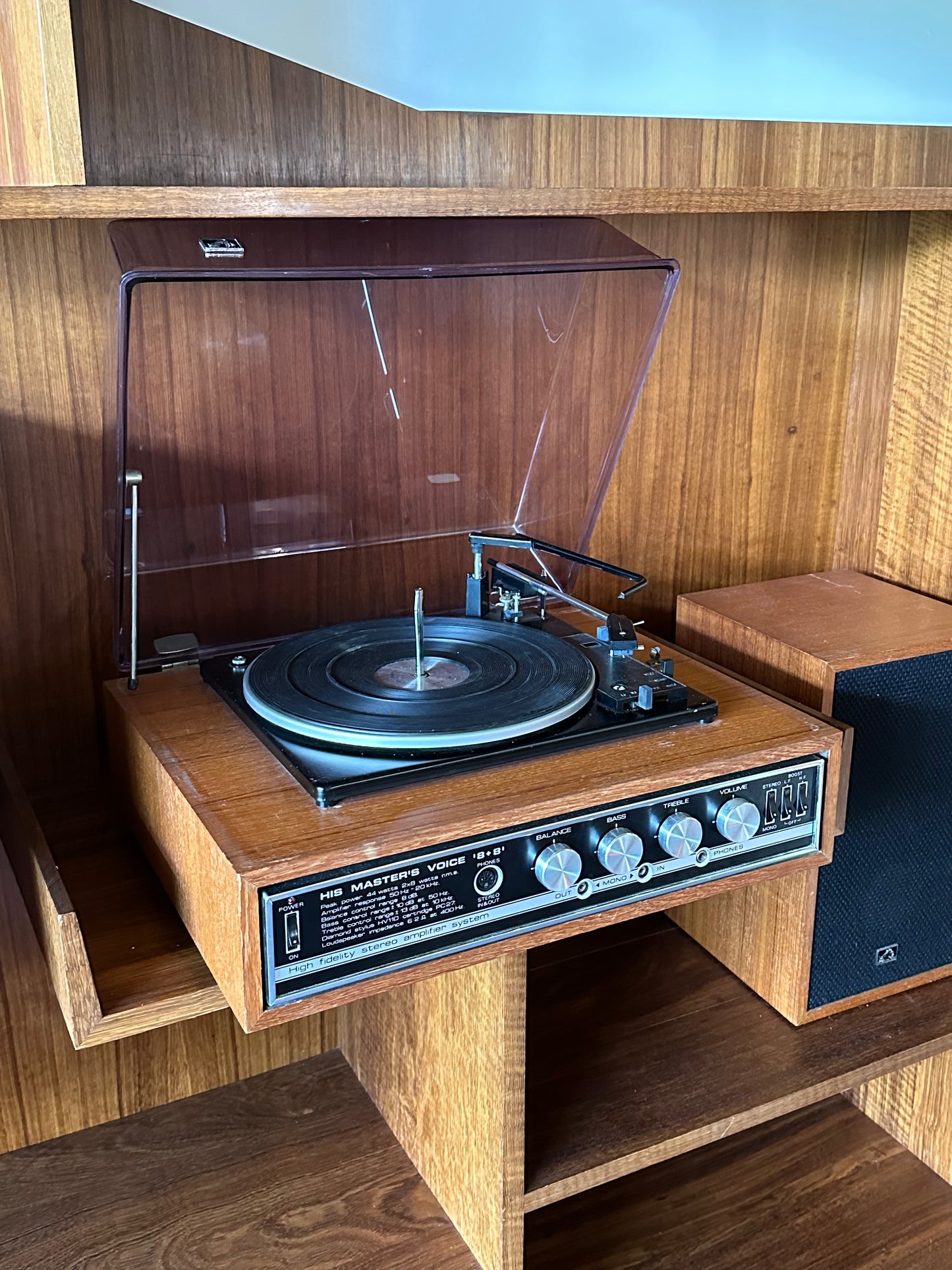 His Masters Voice Record Player and Speakers