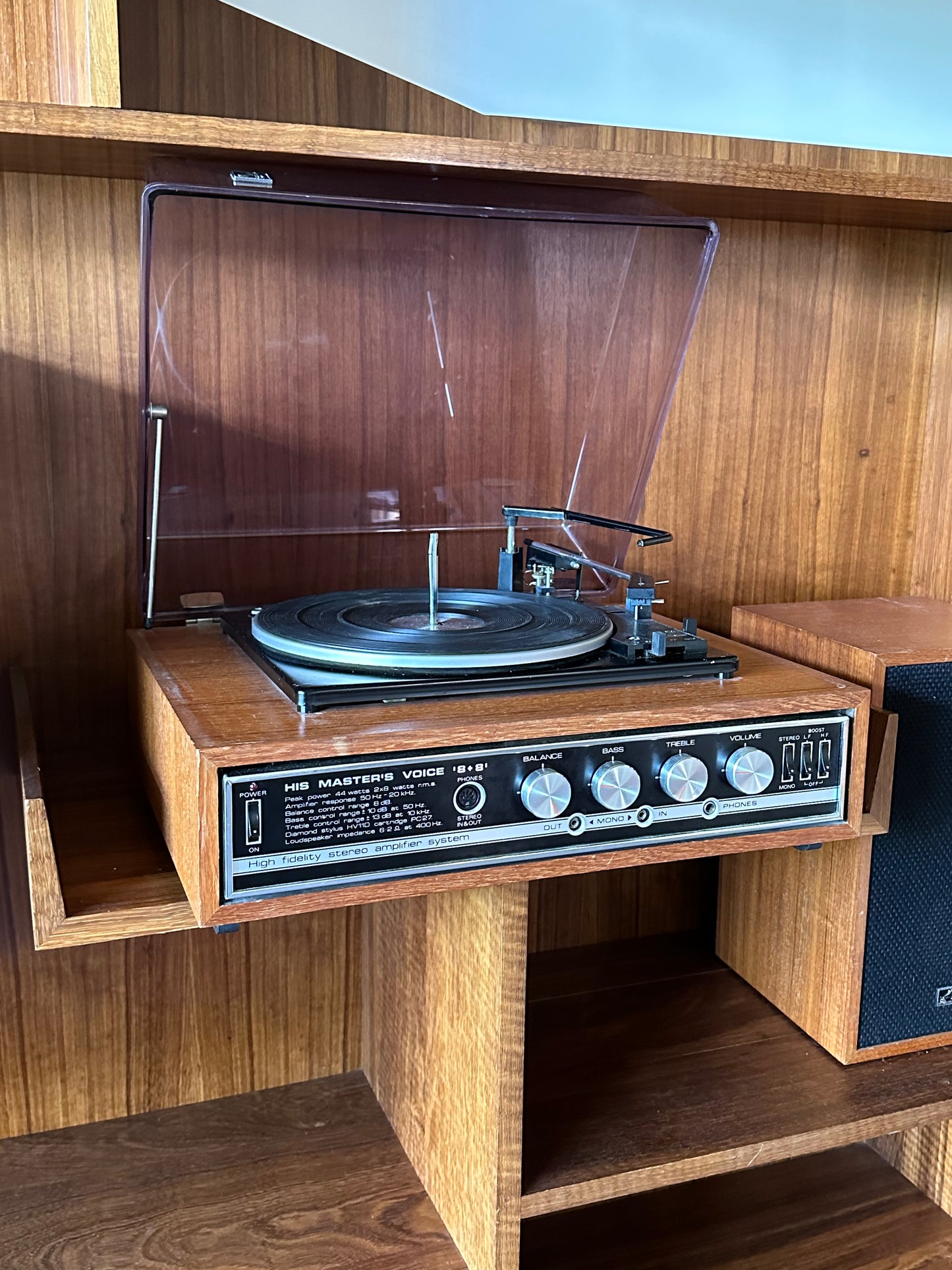 His Masters Voice Record Player and Speakers