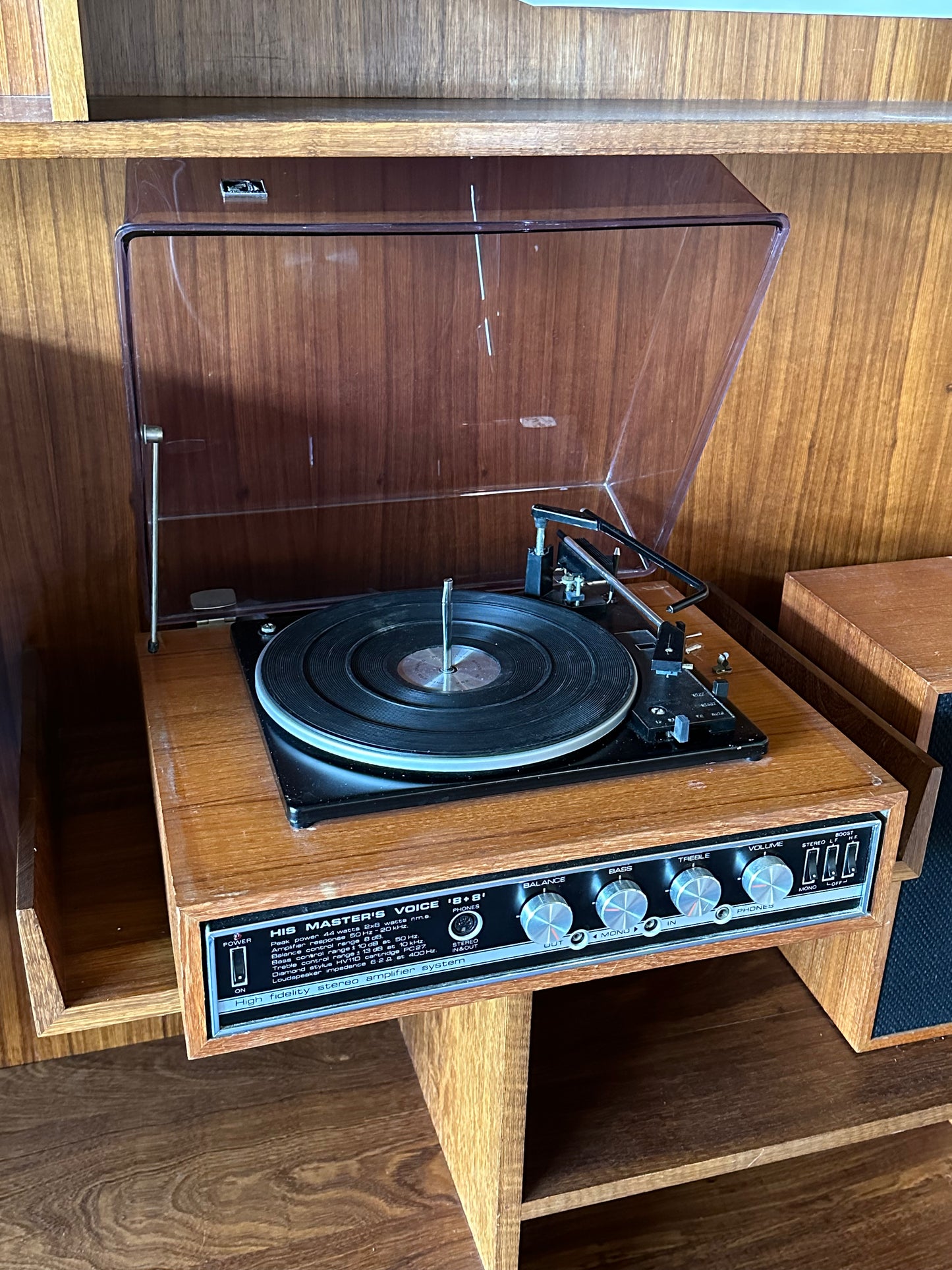 His Masters Voice Record Player and Speakers
