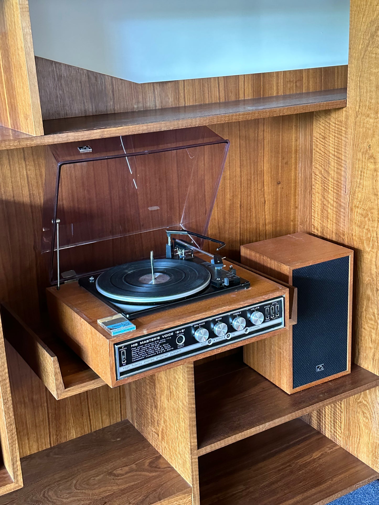 His Masters Voice Record Player and Speakers